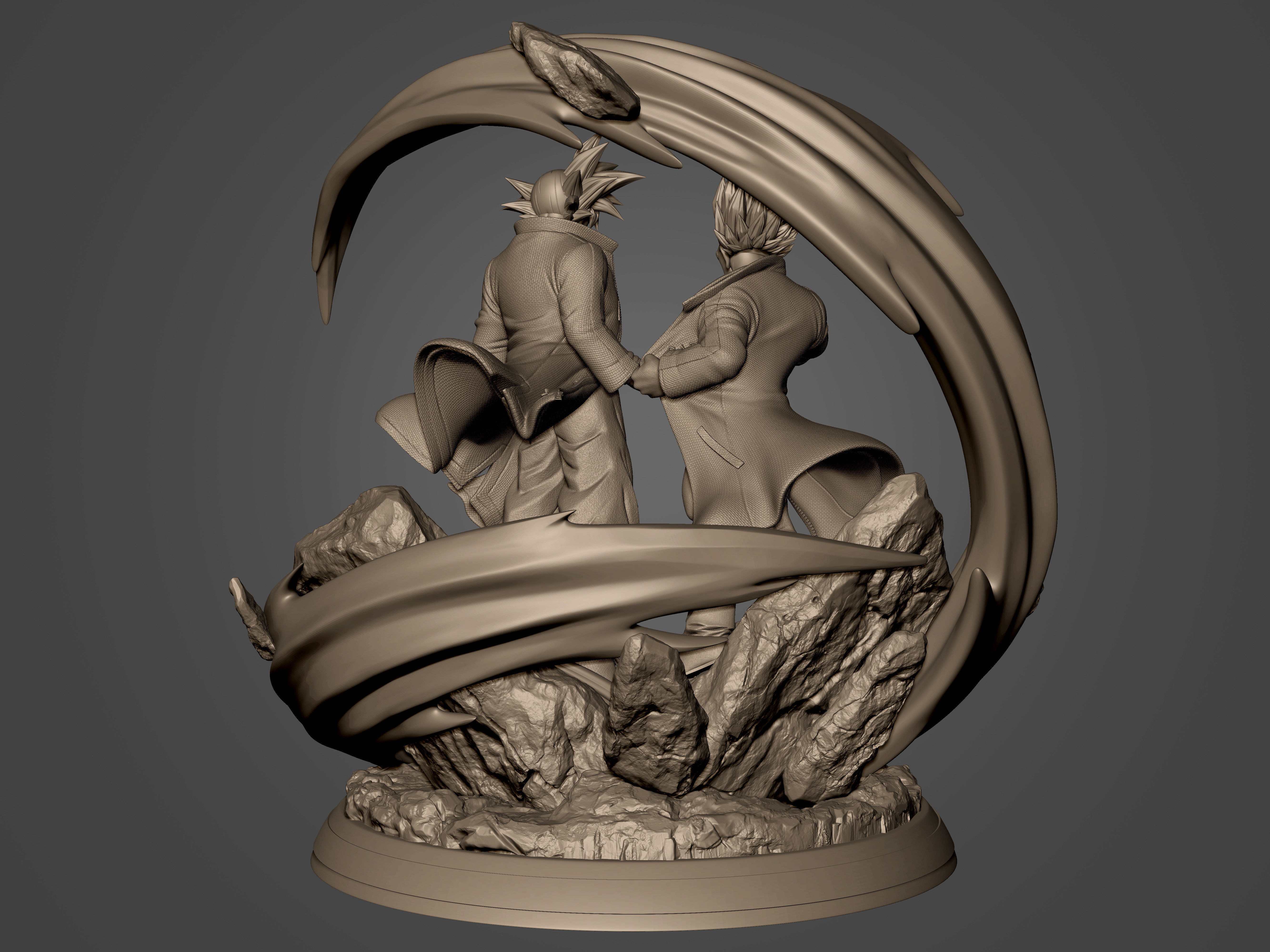 Son Goku and Vegeta Bejita Super Saiyan God 3D print model_7