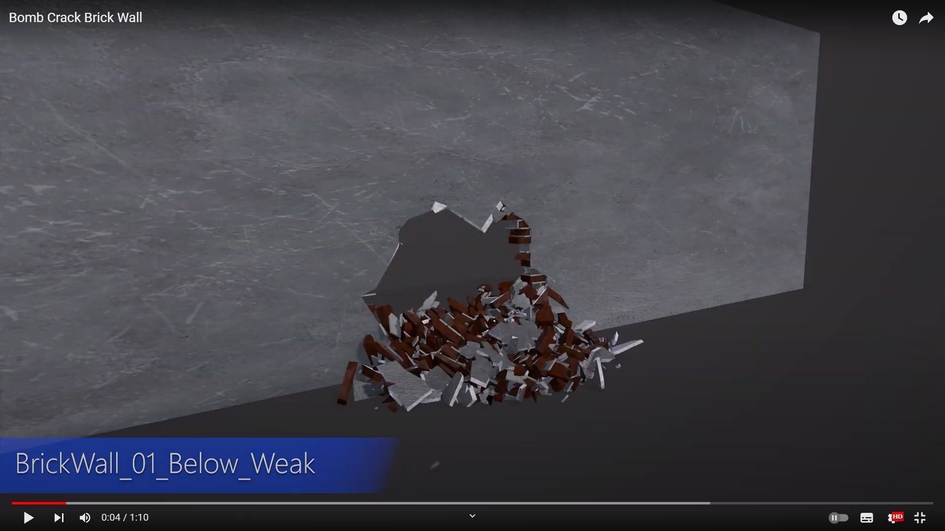 3D model BrickWall 01 Below Weak VR / AR /