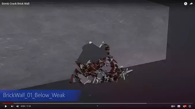 BrickWall 01 Below Weak Low-poly 3D model
