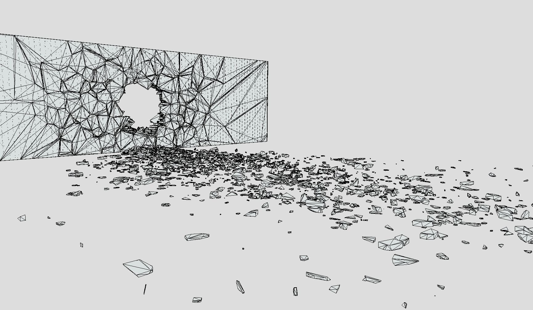 BrickWall 01 Center Strong Low-poly 3D model_3