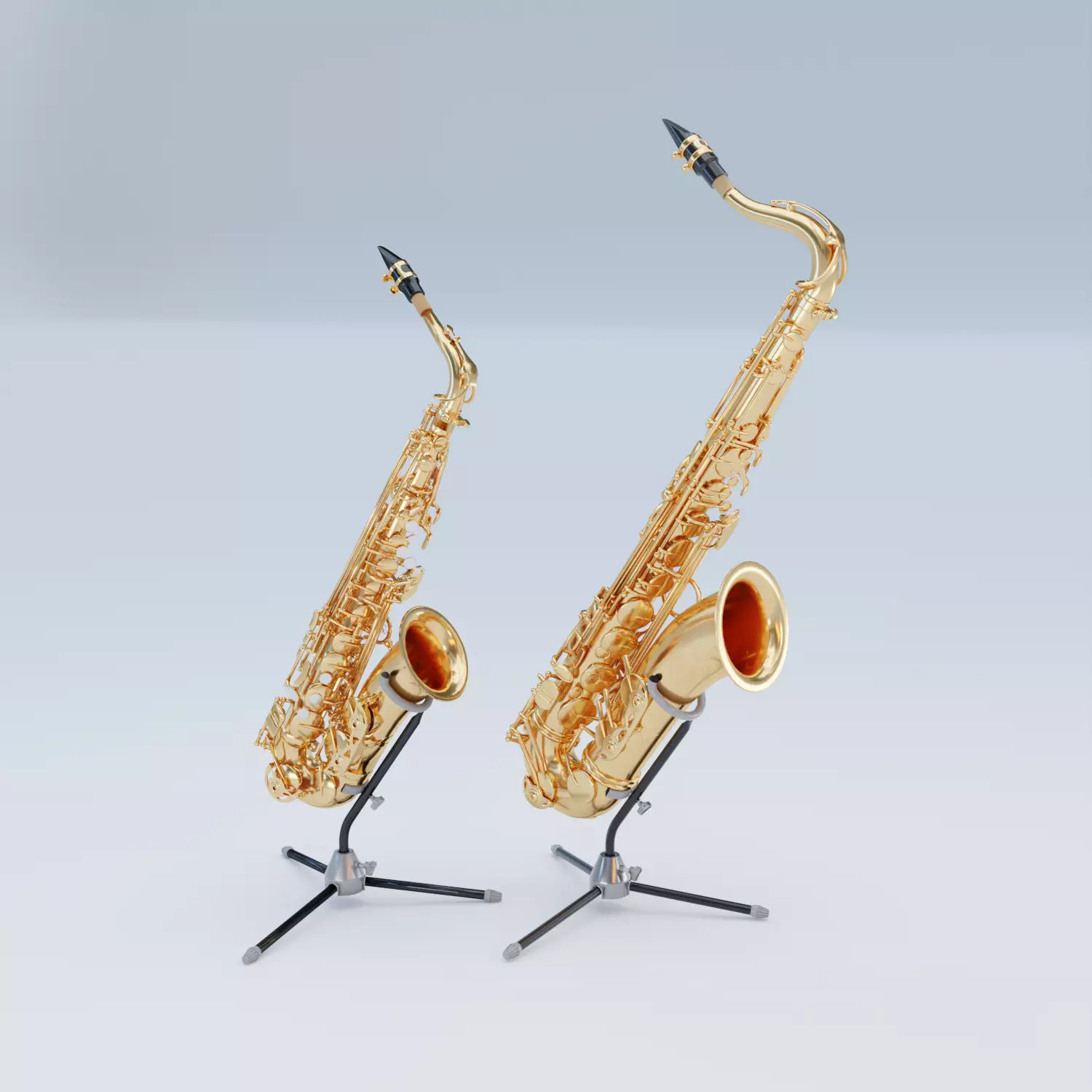 YAMAHA - Alto and Tenor Saxophones - YAS-280 and YTS-280 3D Model Collection_0