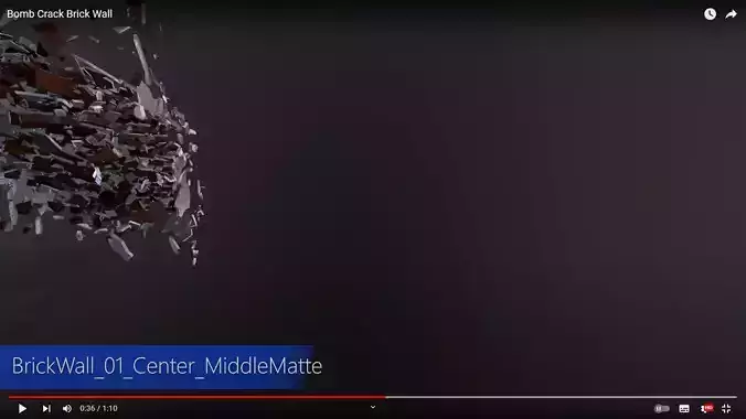 BrickWall 01 Center MiddleMatte Low-poly 3D model