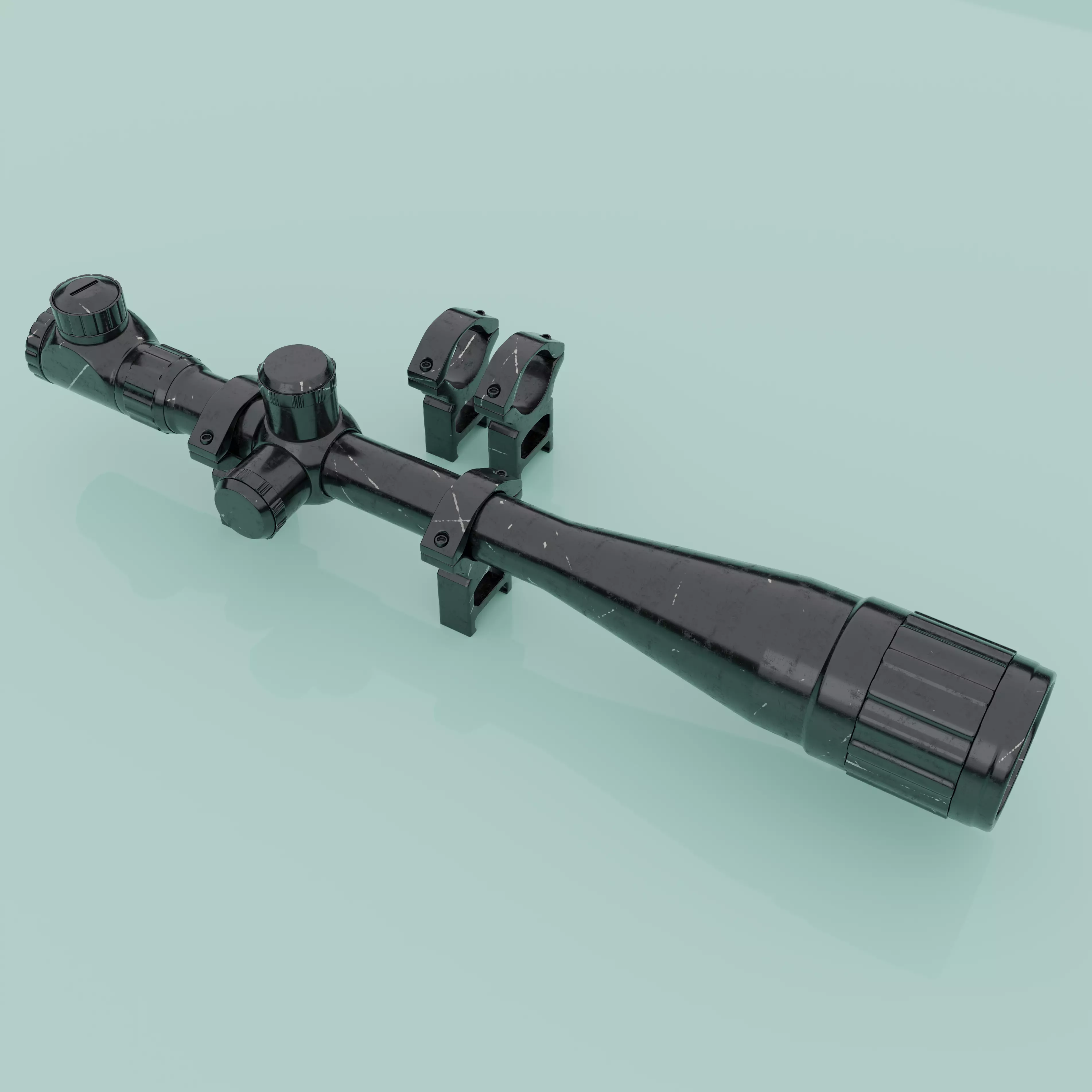 Sniper Gun Telescope Low-poly 3D model_0