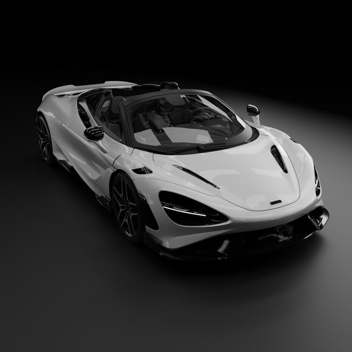 SUPERCARS - McLaren 765LT Spider and Ferrari 812 Superfast 3D Model Collection_3