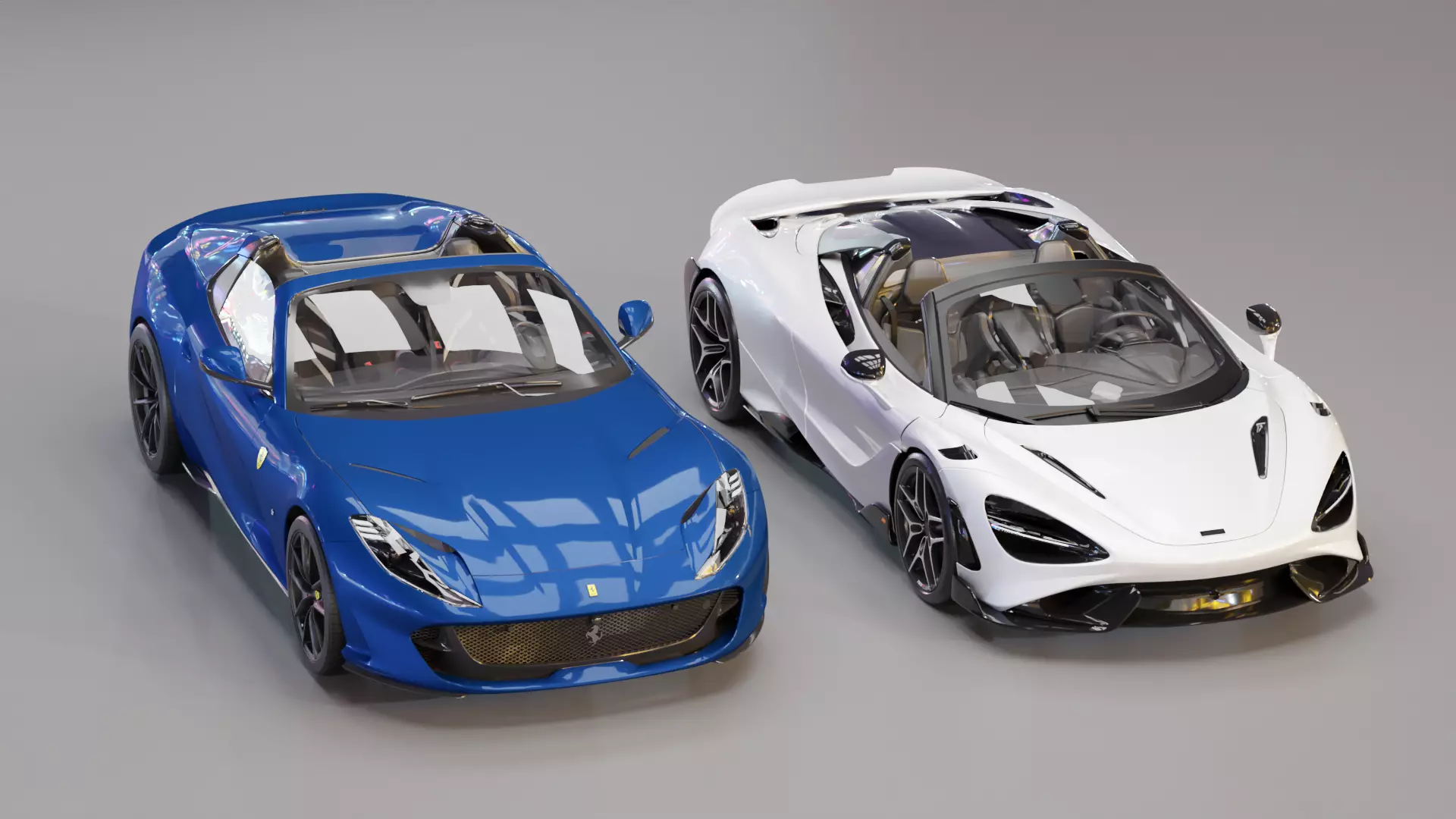 SUPERCARS - McLaren 765LT Spider and Ferrari 812 Superfast 3D Model Collection_0