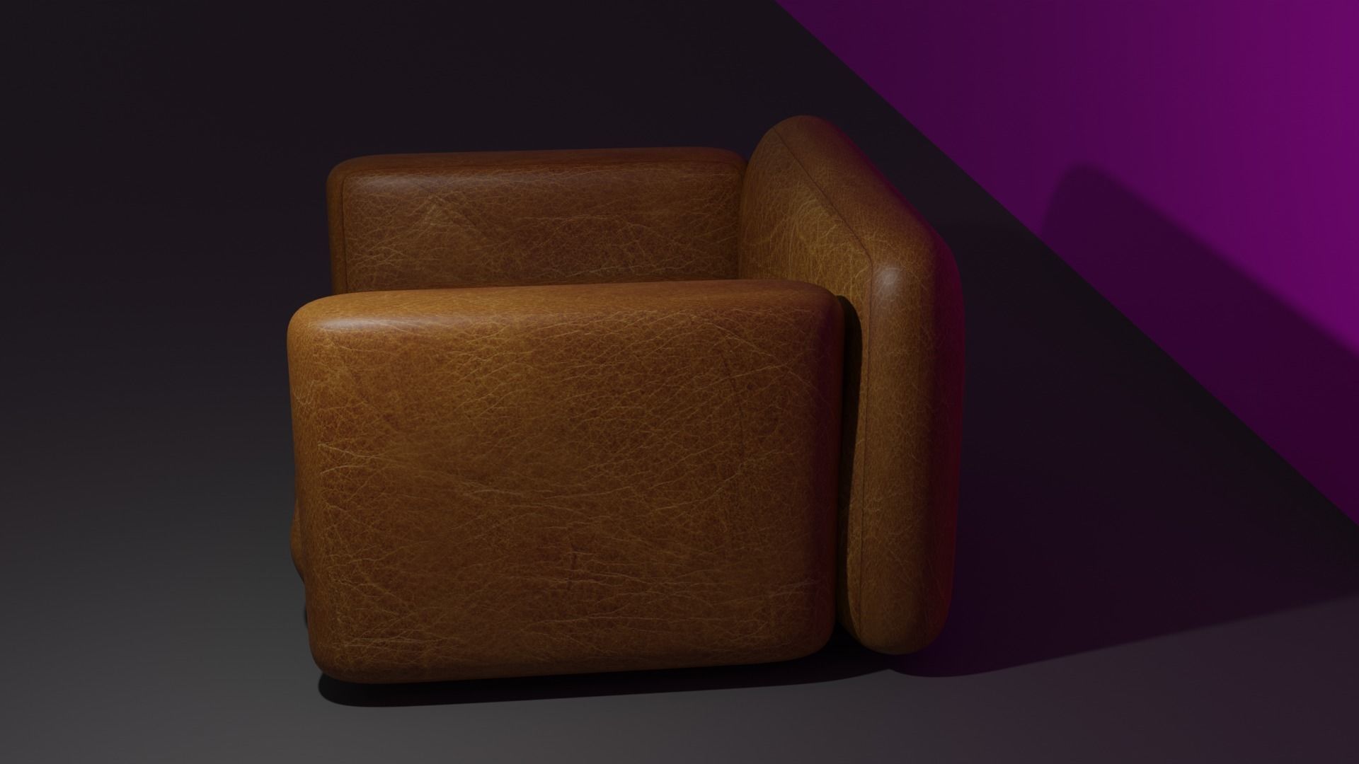 Armchair leather chair 3D model_4