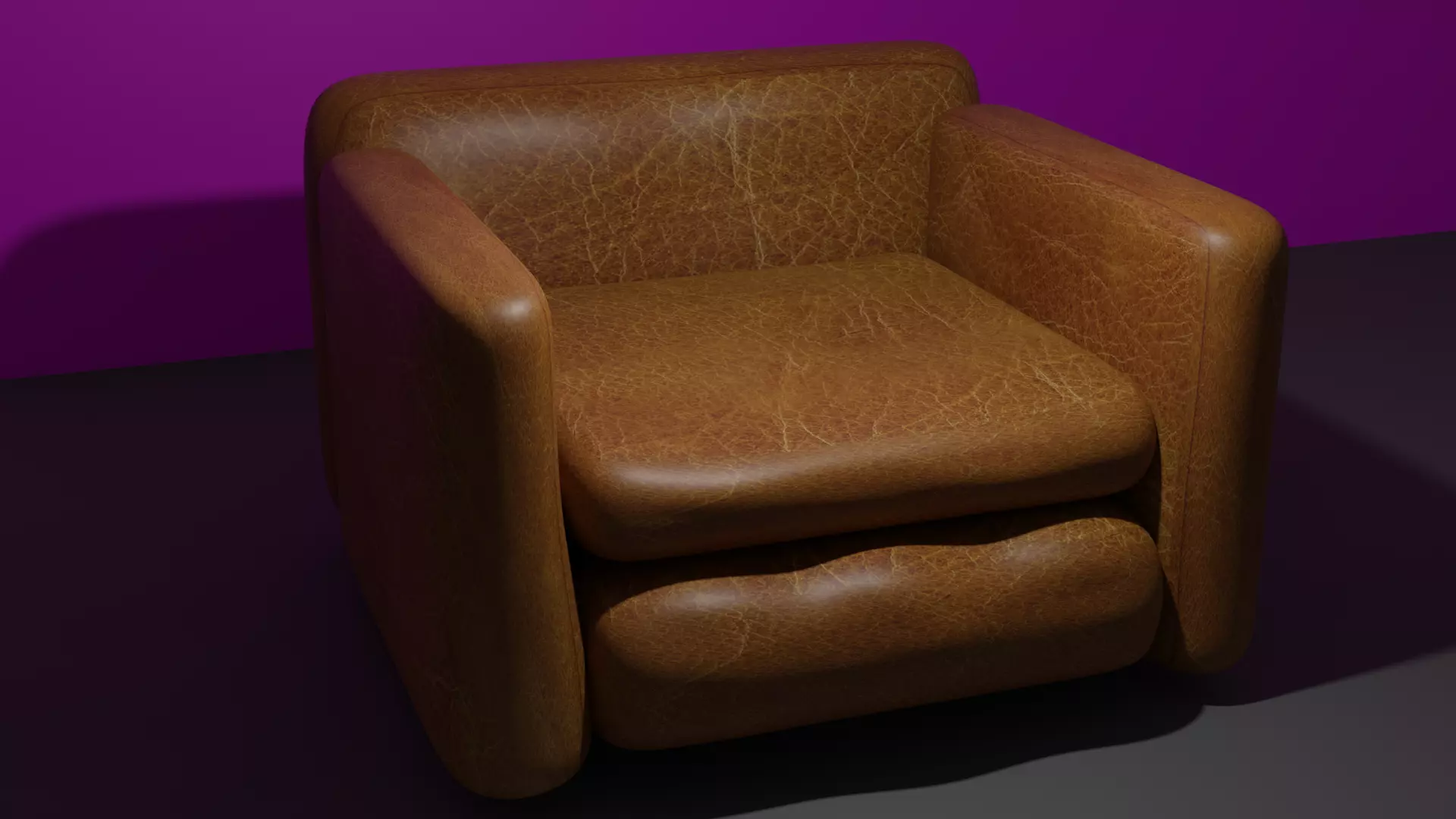 Armchair leather chair 3D model_0