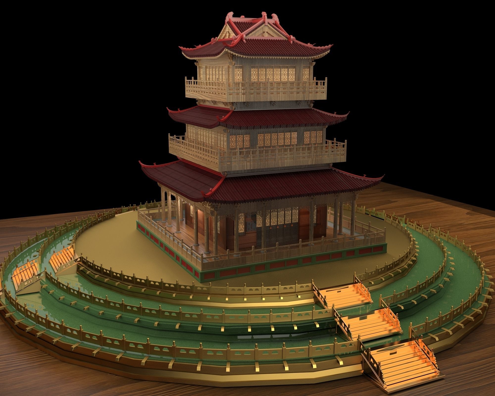 Chinese ancient house 3D model_2