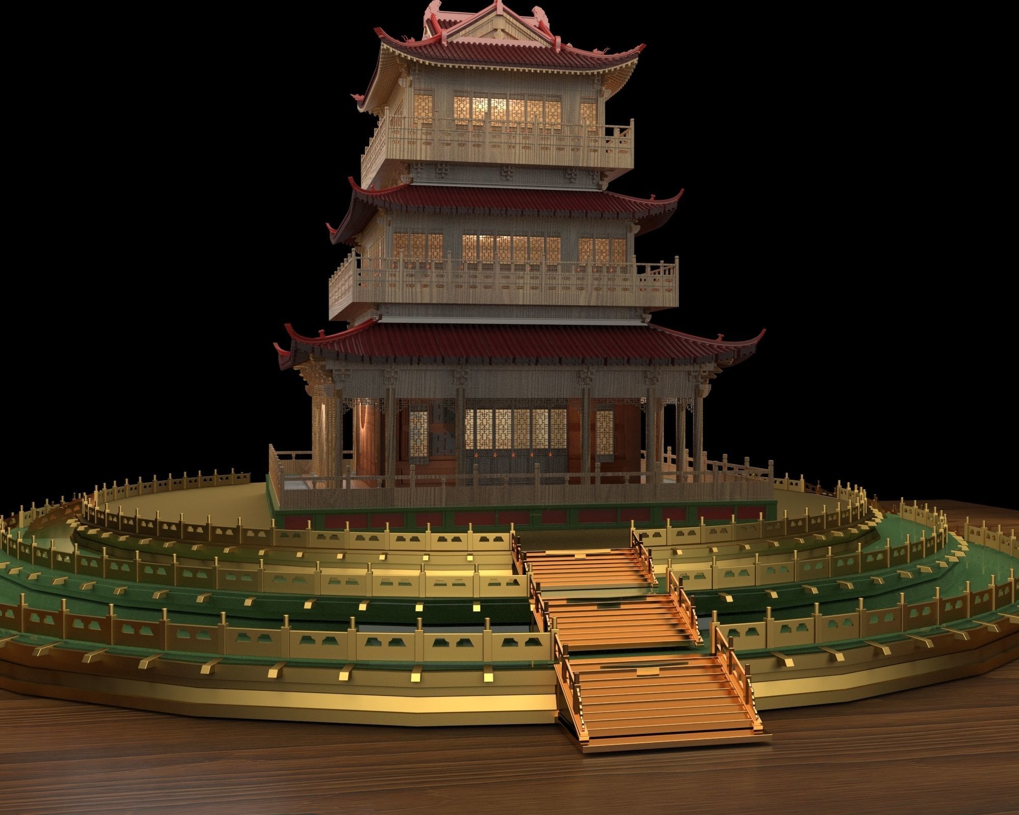 Chinese ancient house 3D model_3