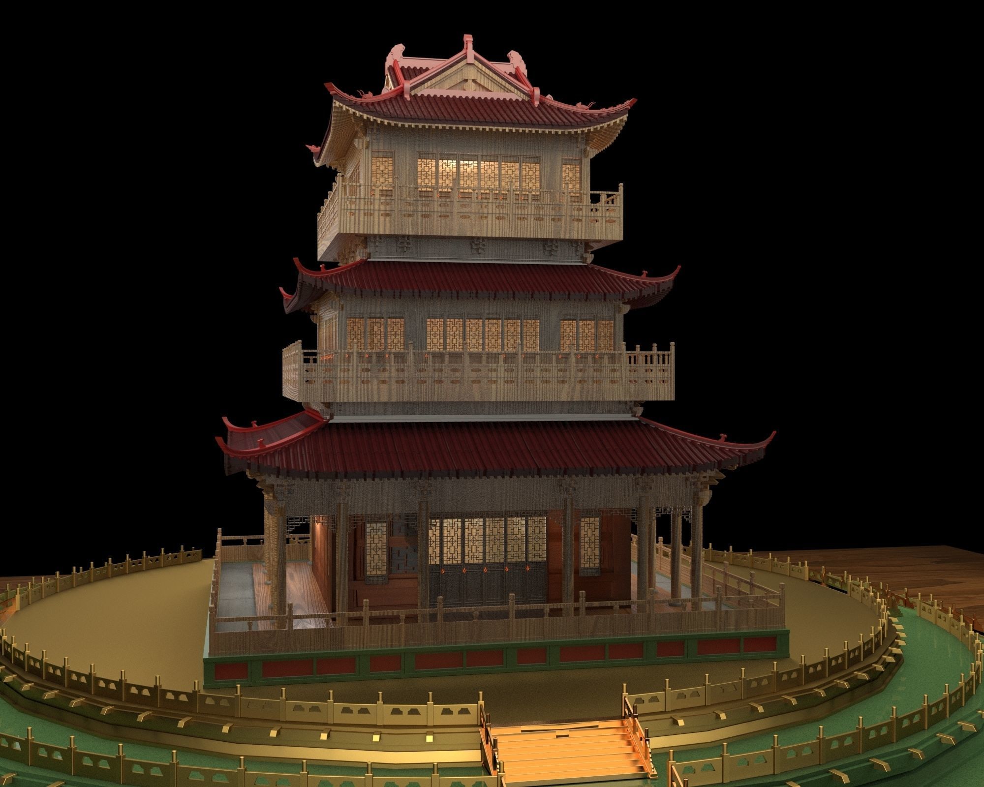 Chinese ancient house 3D model_4