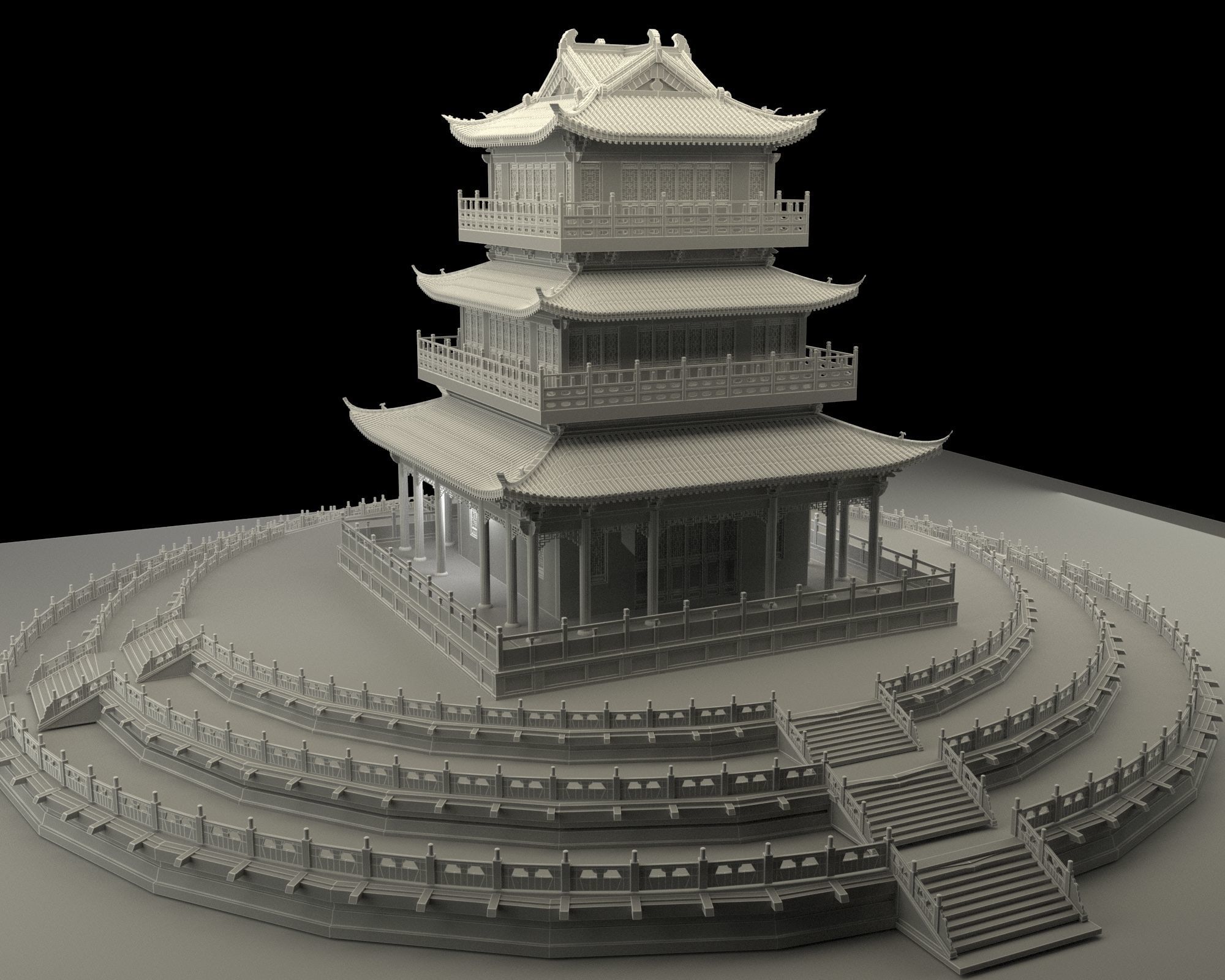 Chinese ancient house 3D model_6
