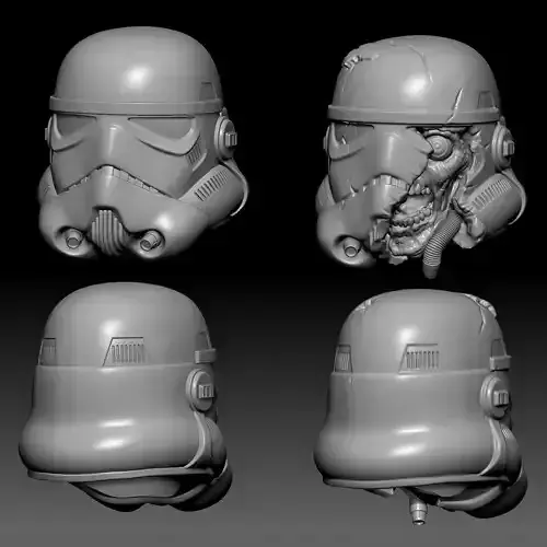 Storm Trooper helmet 3d STL files bundle 3D print model