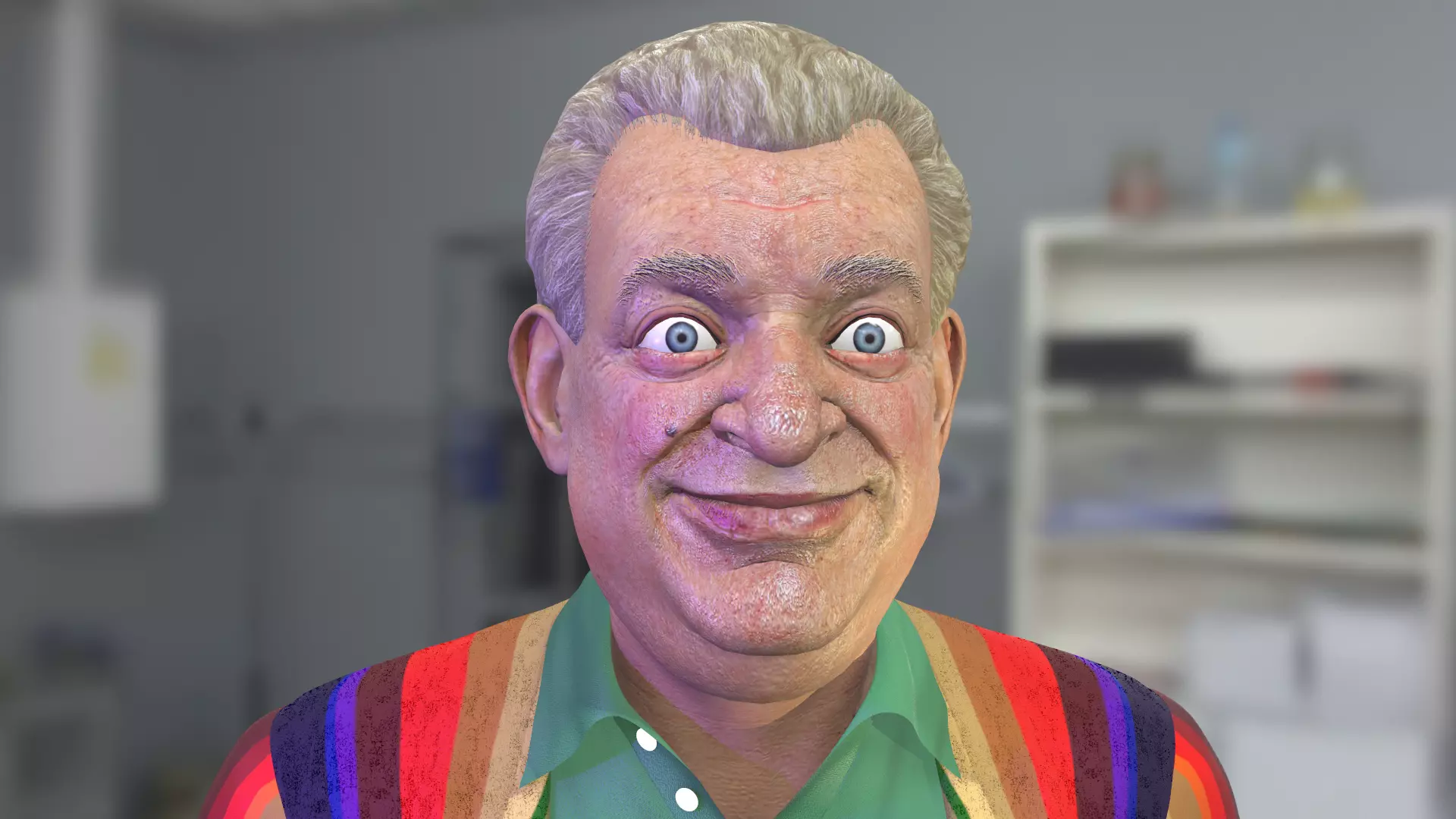 Rodney Dangerfield 3D Head Model Free low-poly 3D model