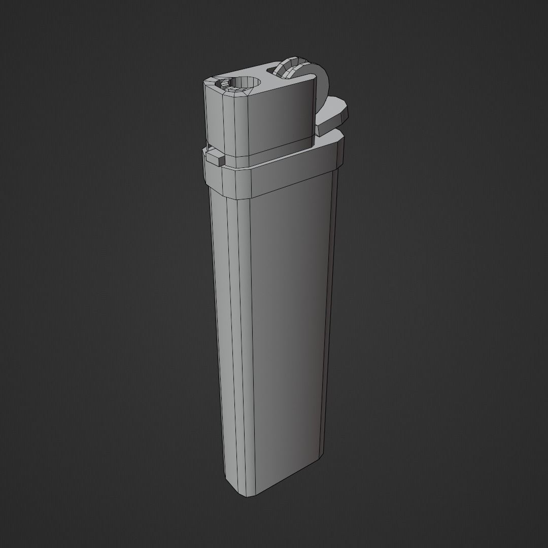 Low-poly Lighter Free low-poly 3D model_6
