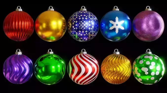 Blender Procedural Material Pack 11 - Christmas Ornaments