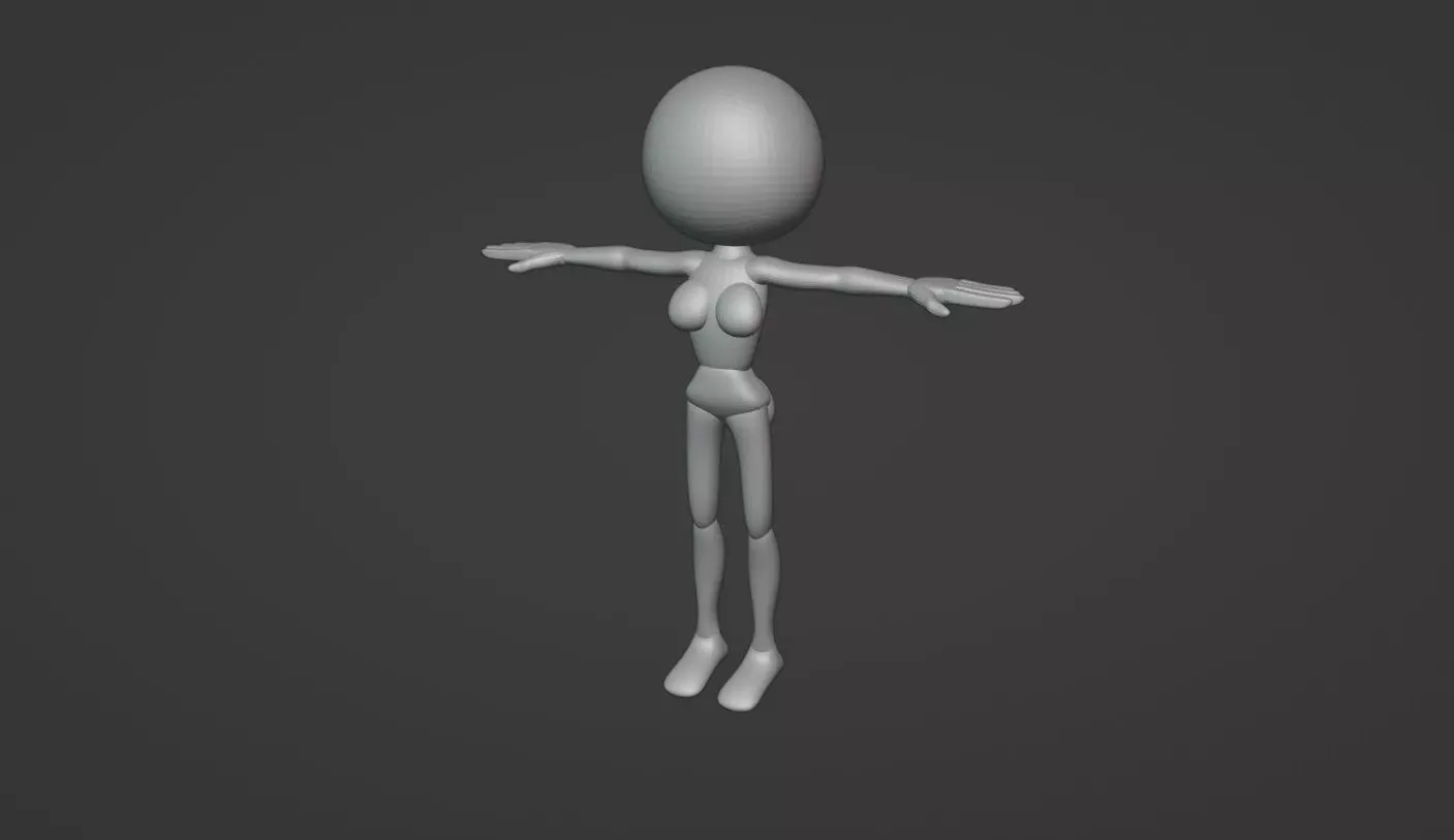 Female Seedrian Base Blockout 3D model_0