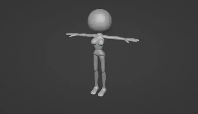 Female Seedrian Base Blockout 3D model Female Seedrian Base Blockout 3D model