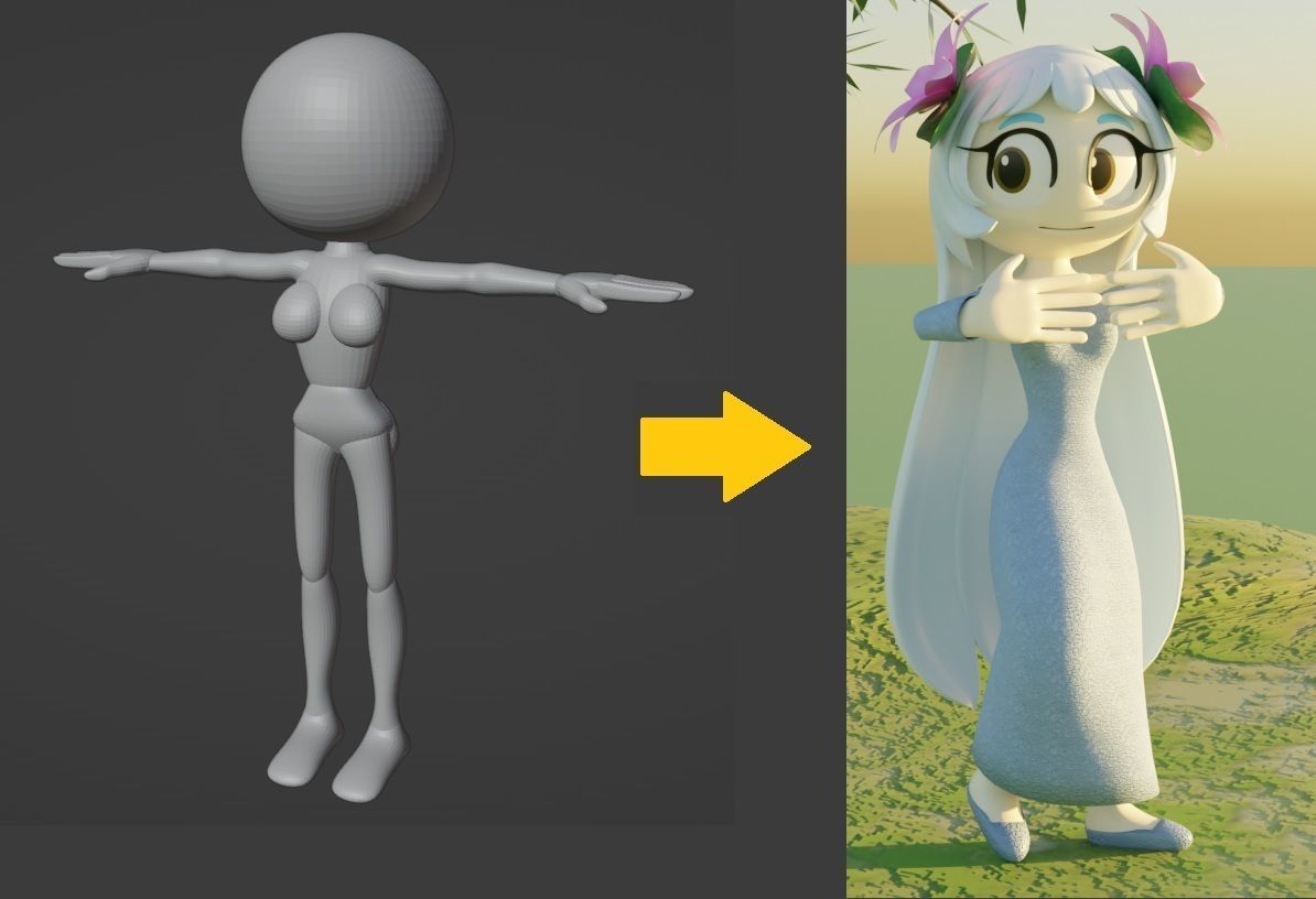 Female Seedrian Base Blockout 3D model_4