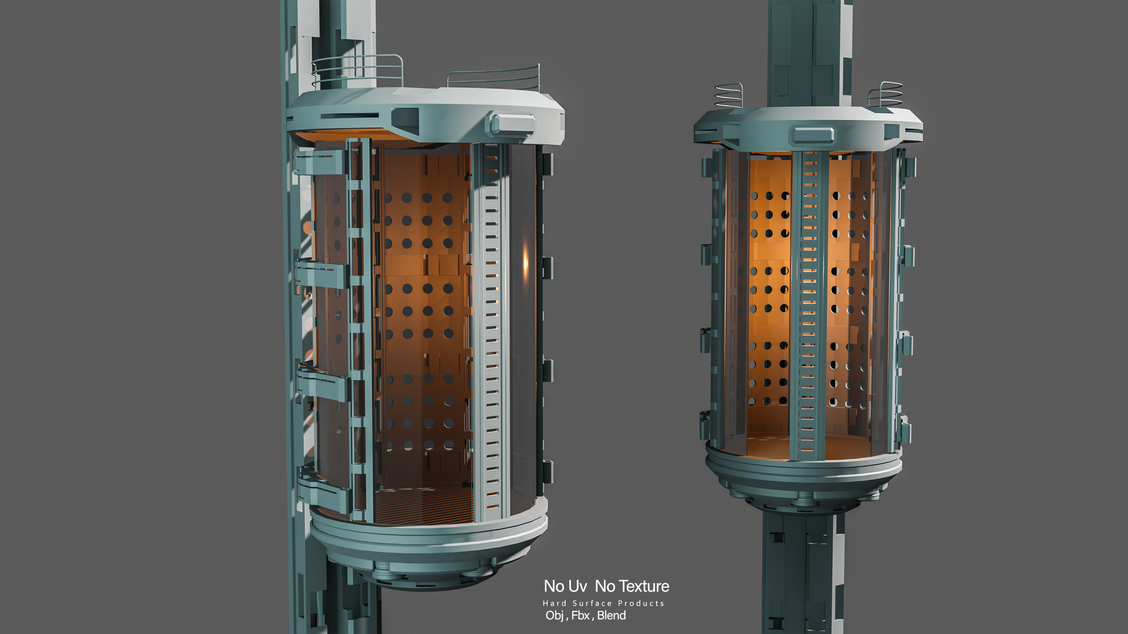 5 Sci-fi Elevator Kitbash VOl 01 3D model_6