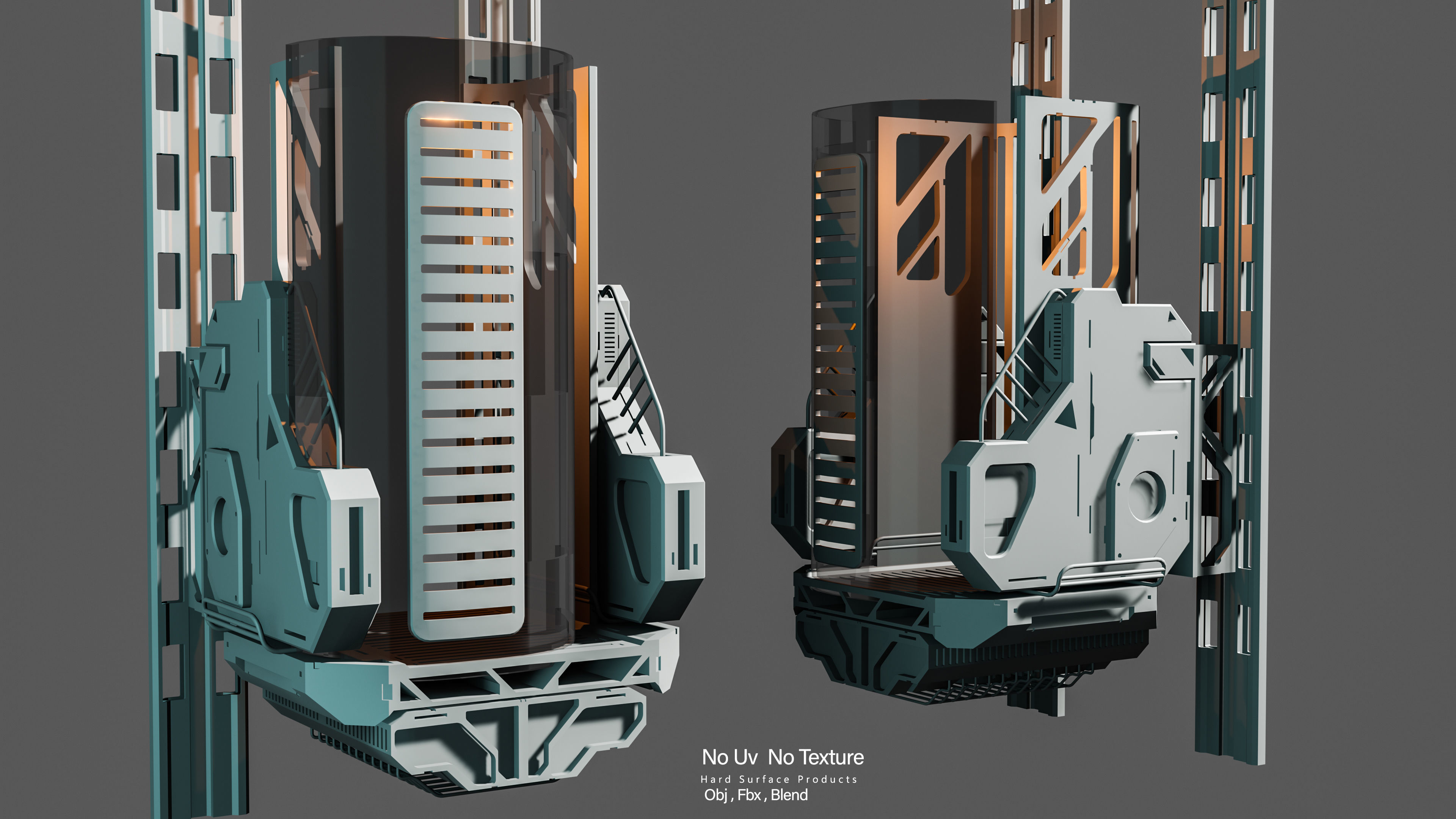 5 Sci-fi Elevator Kitbash VOl 01 3D model_3