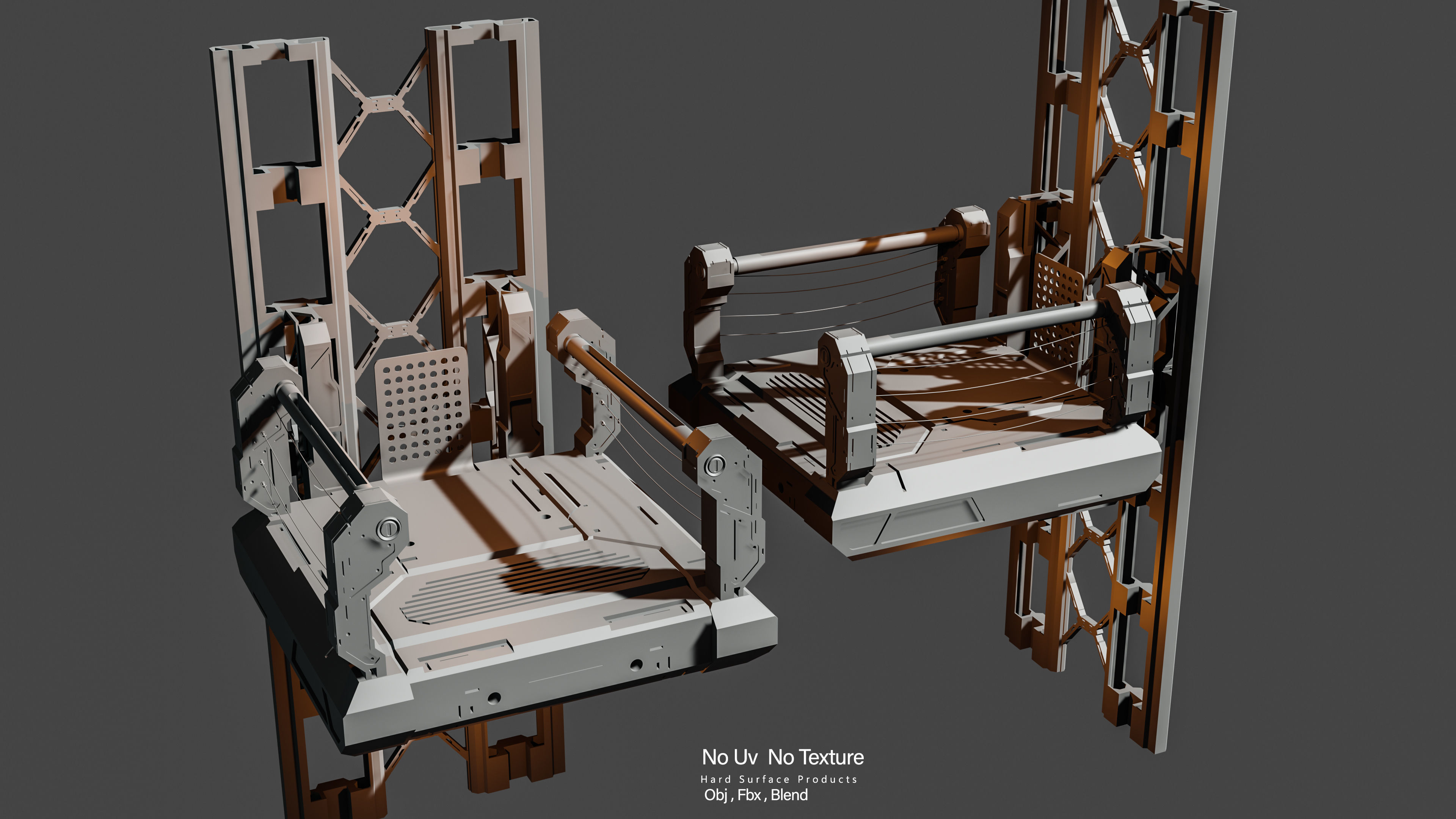 5 Sci-fi Elevator Kitbash VOl 01 3D model_7