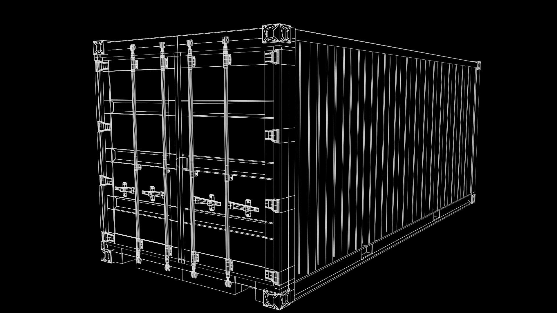 3D Container shipping Low-poly 3D model_4