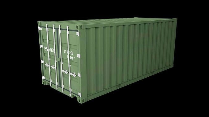 3D Container shipping Low-poly 3D model