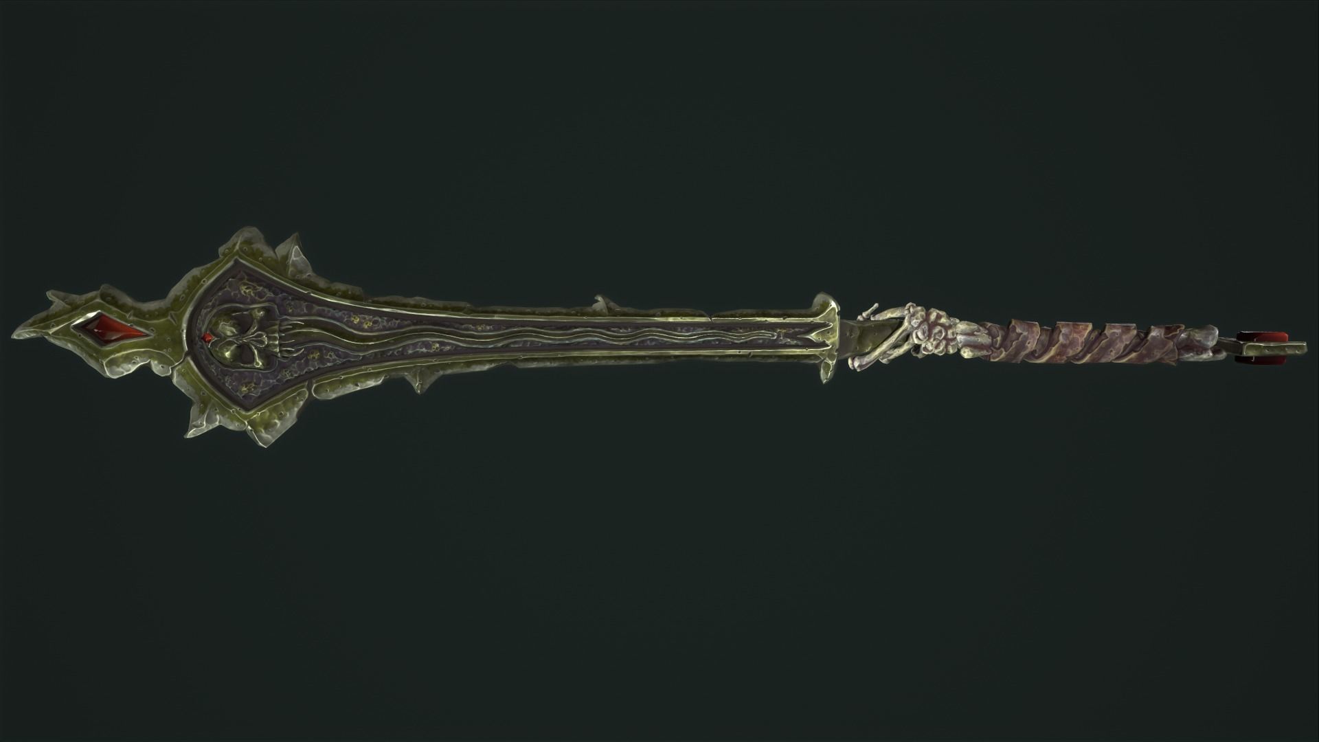 Fantasy undead weapons Low-poly 3D model_10