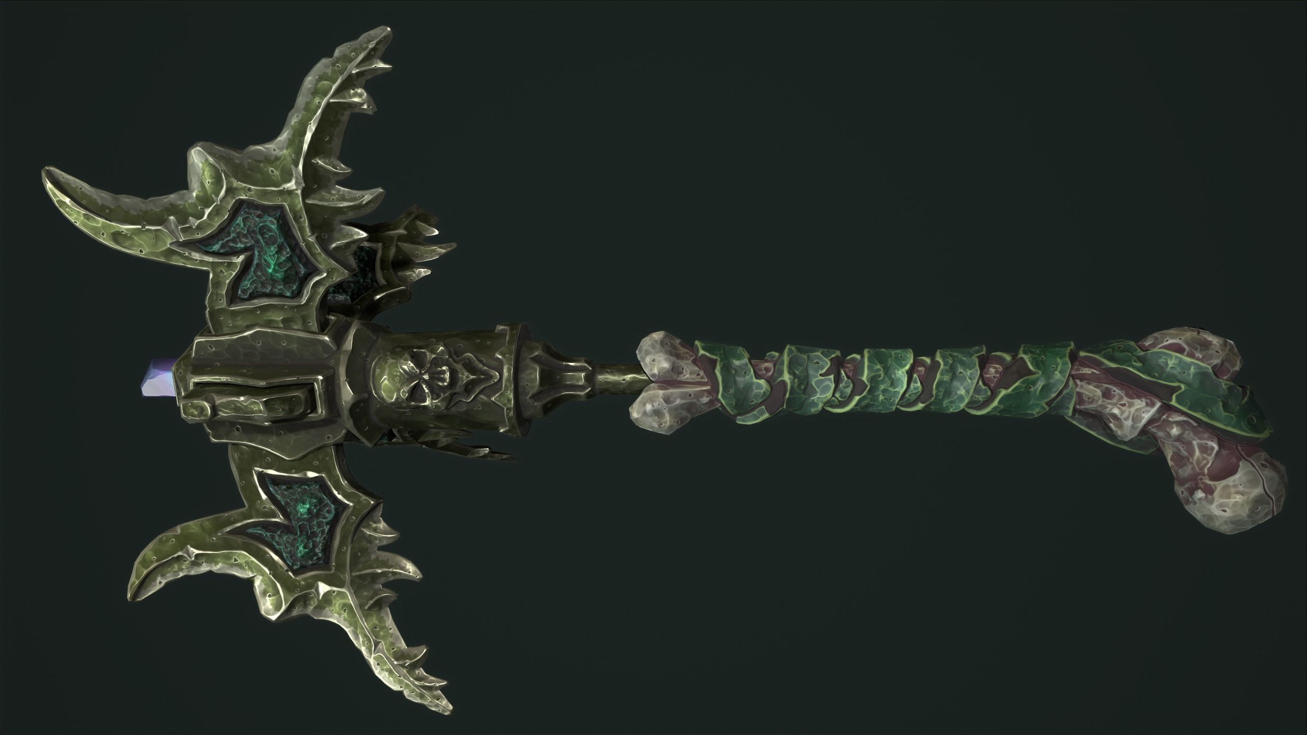 Fantasy undead weapons Low-poly 3D model_14