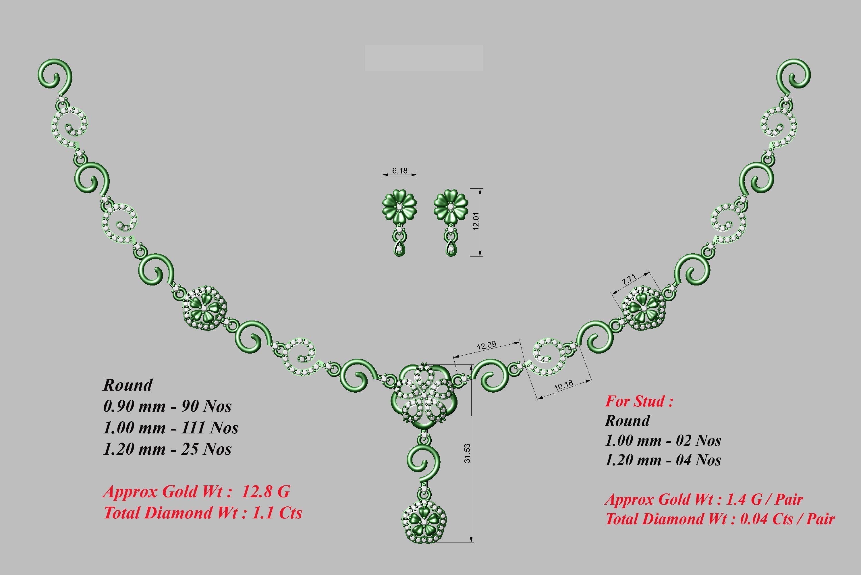 necklace  50  bulk  3dm files ready to print  part 05 3D print model_10