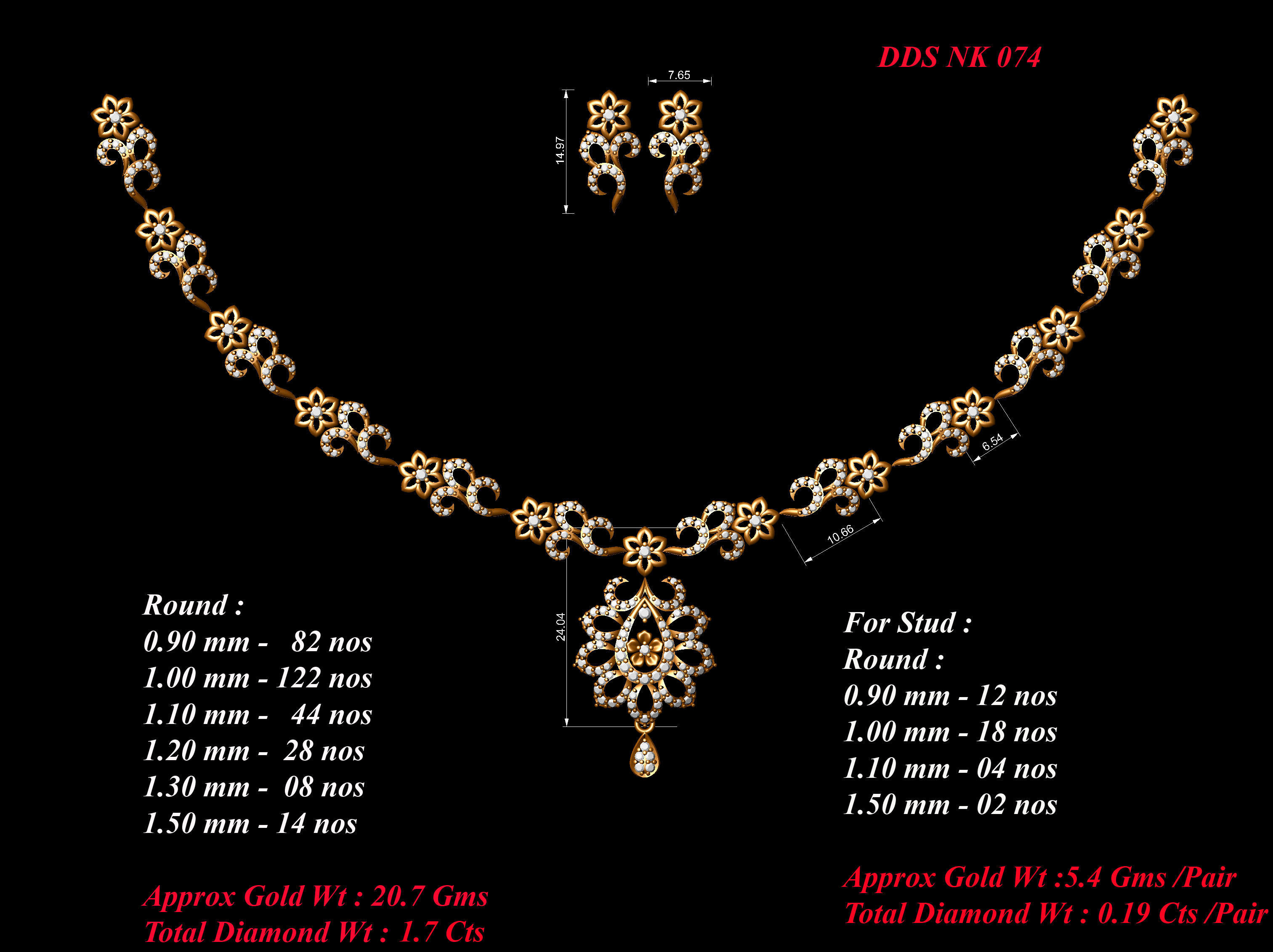 necklace  50  bulk  3dm files ready to print  part 05 3D print model_15