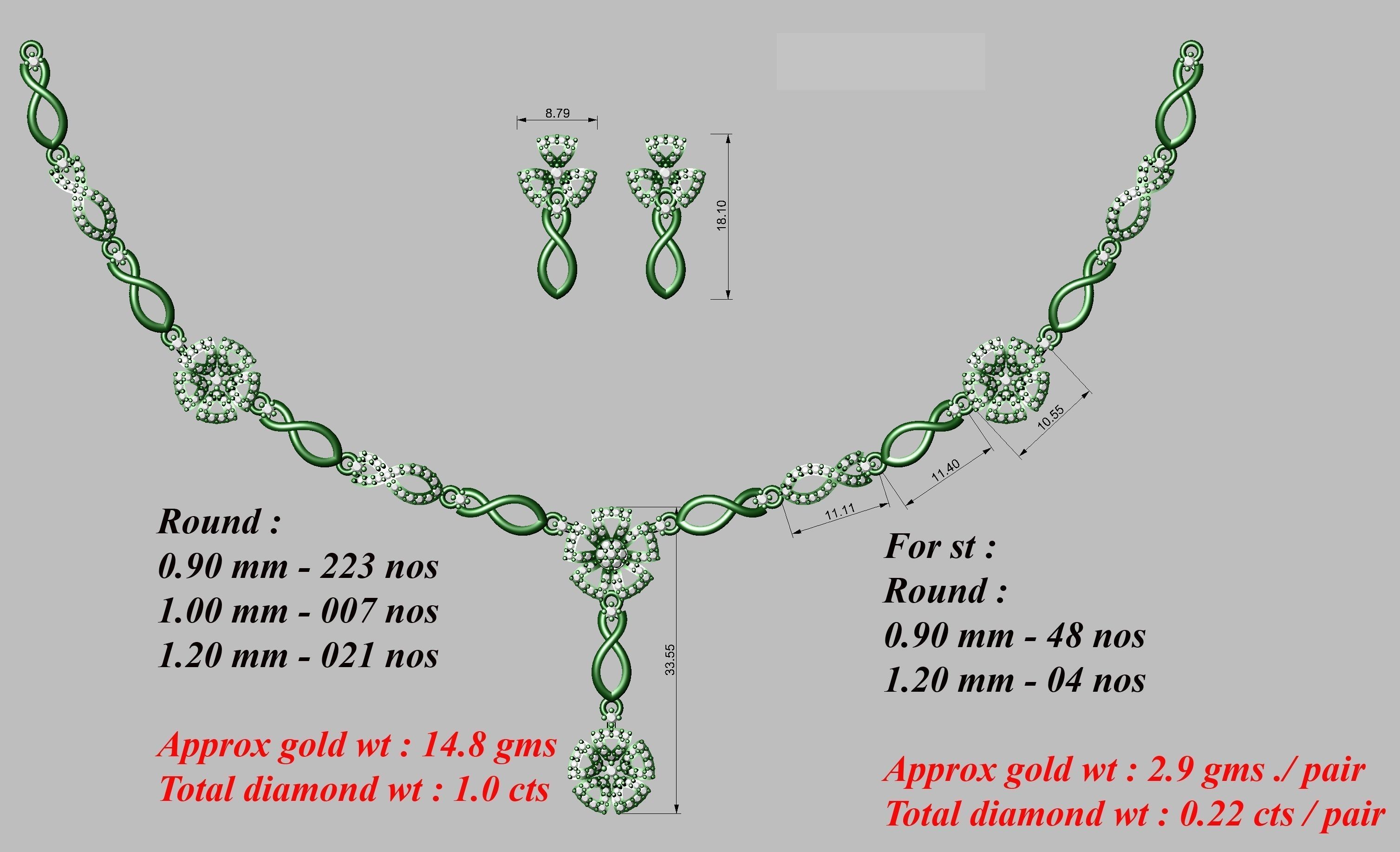 necklace  50  bulk  3dm files ready to print  part 05 3D print model_9