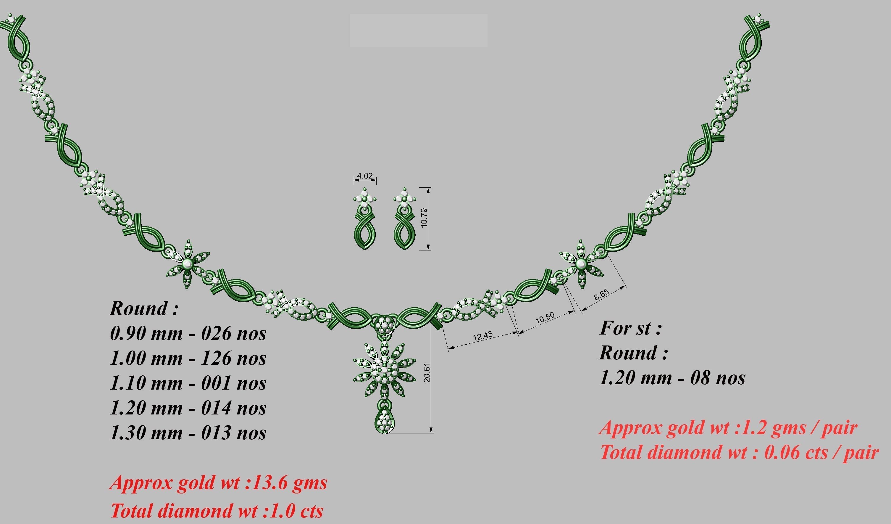 necklace  50  bulk  3dm files ready to print  part 05 3D print model_8