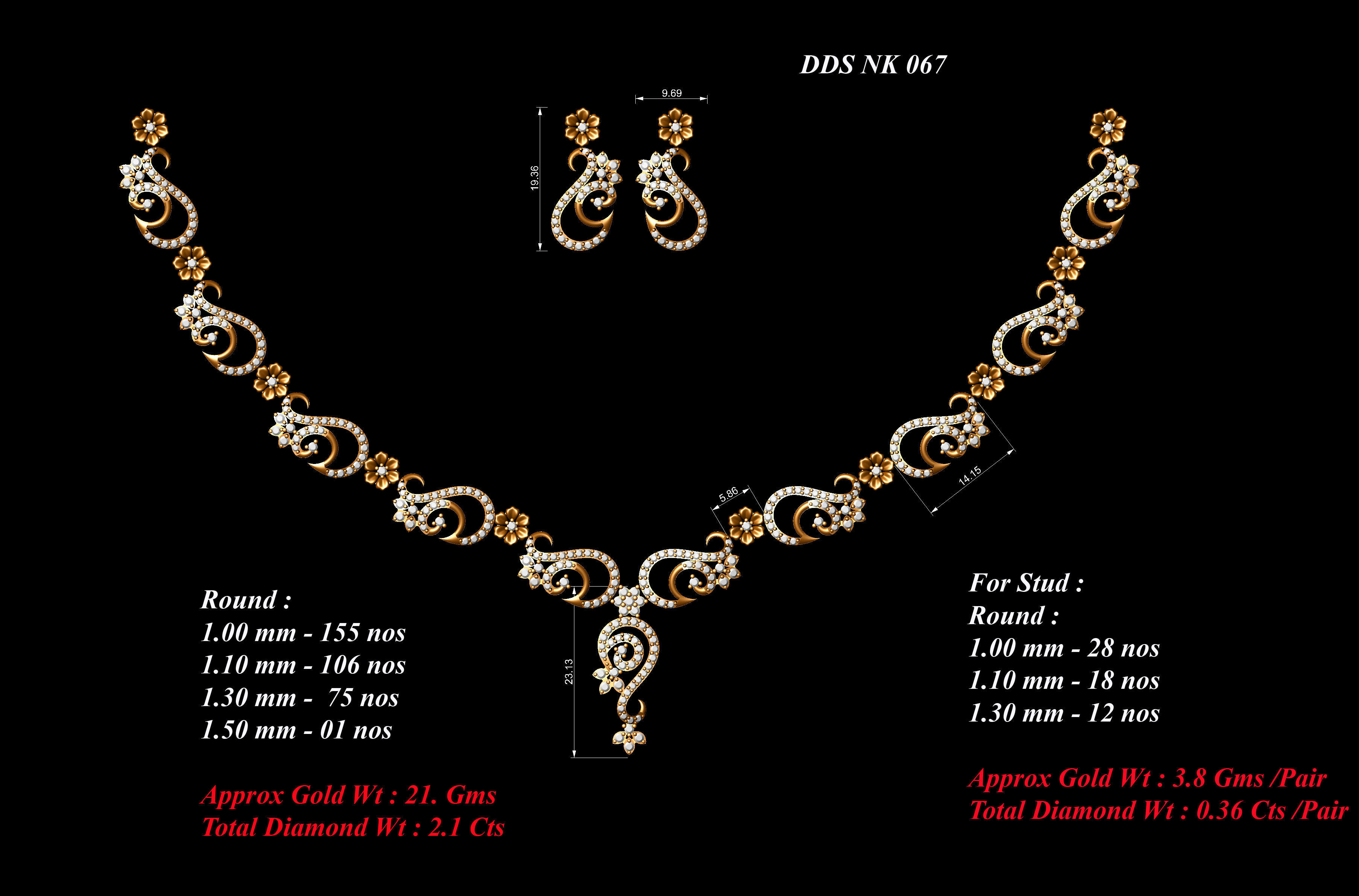 necklace  50  bulk  3dm files ready to print  part 05 3D print model_27