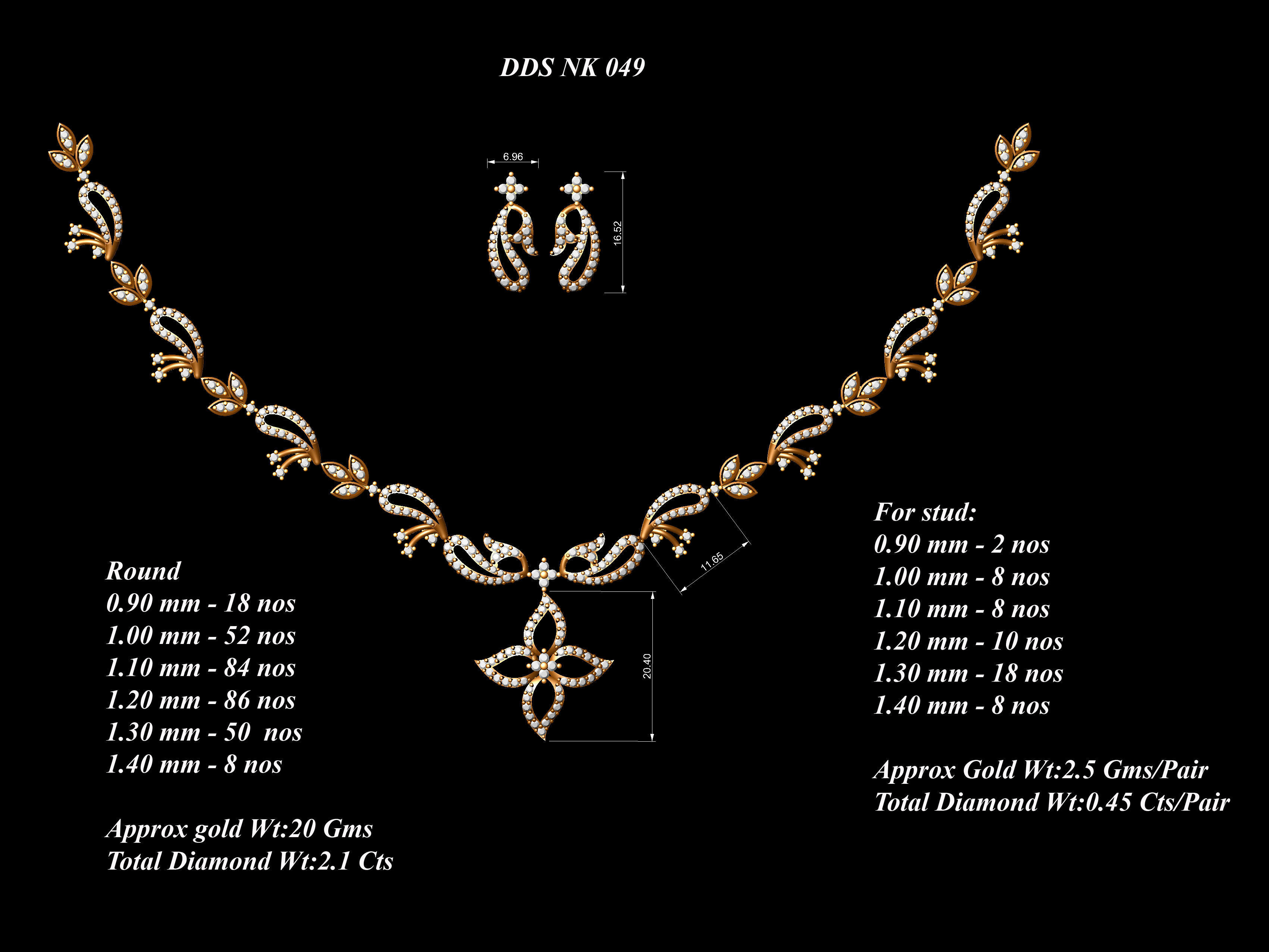 necklace  50  bulk  3dm files ready to print  part 05 3D print model_17