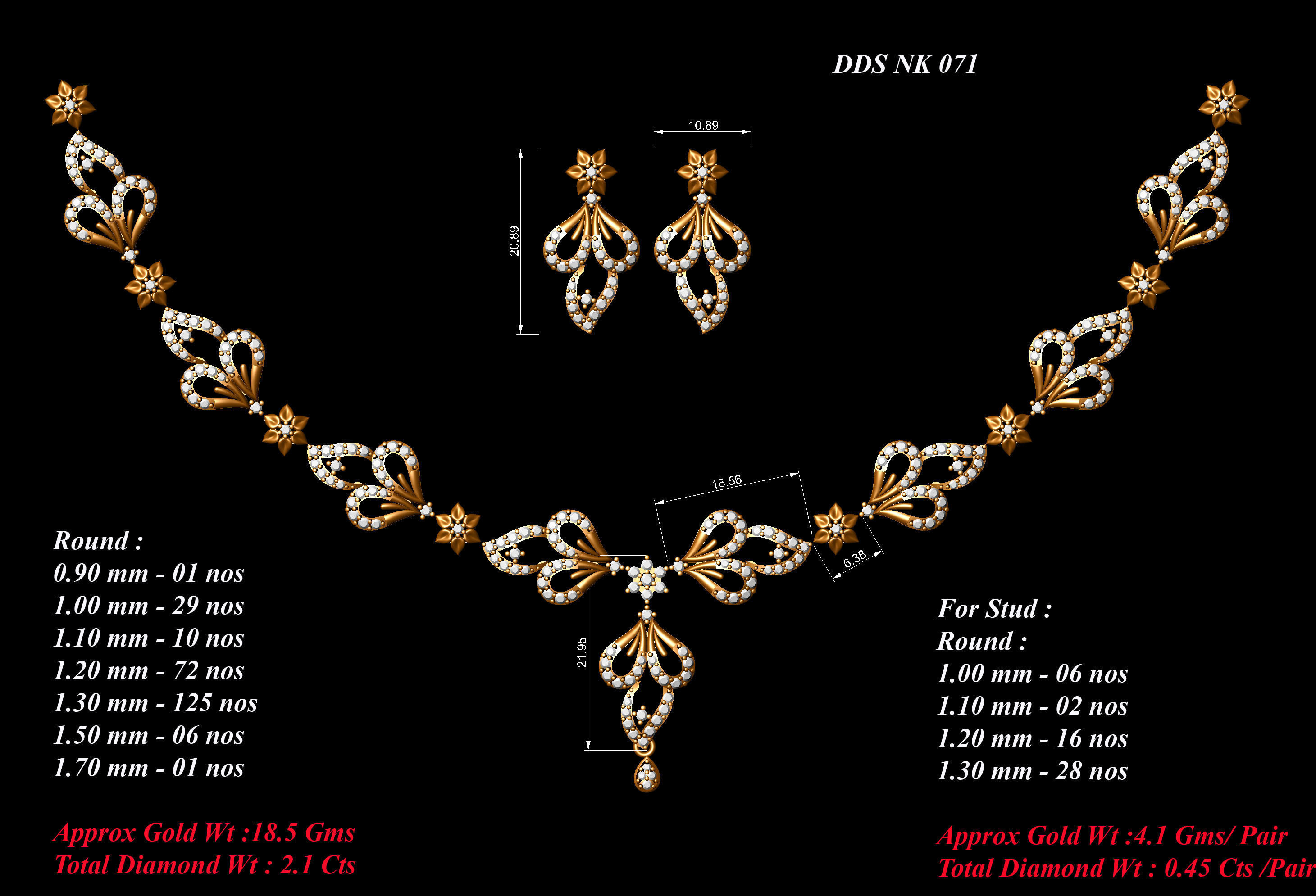 necklace  50  bulk  3dm files ready to print  part 05 3D print model_33