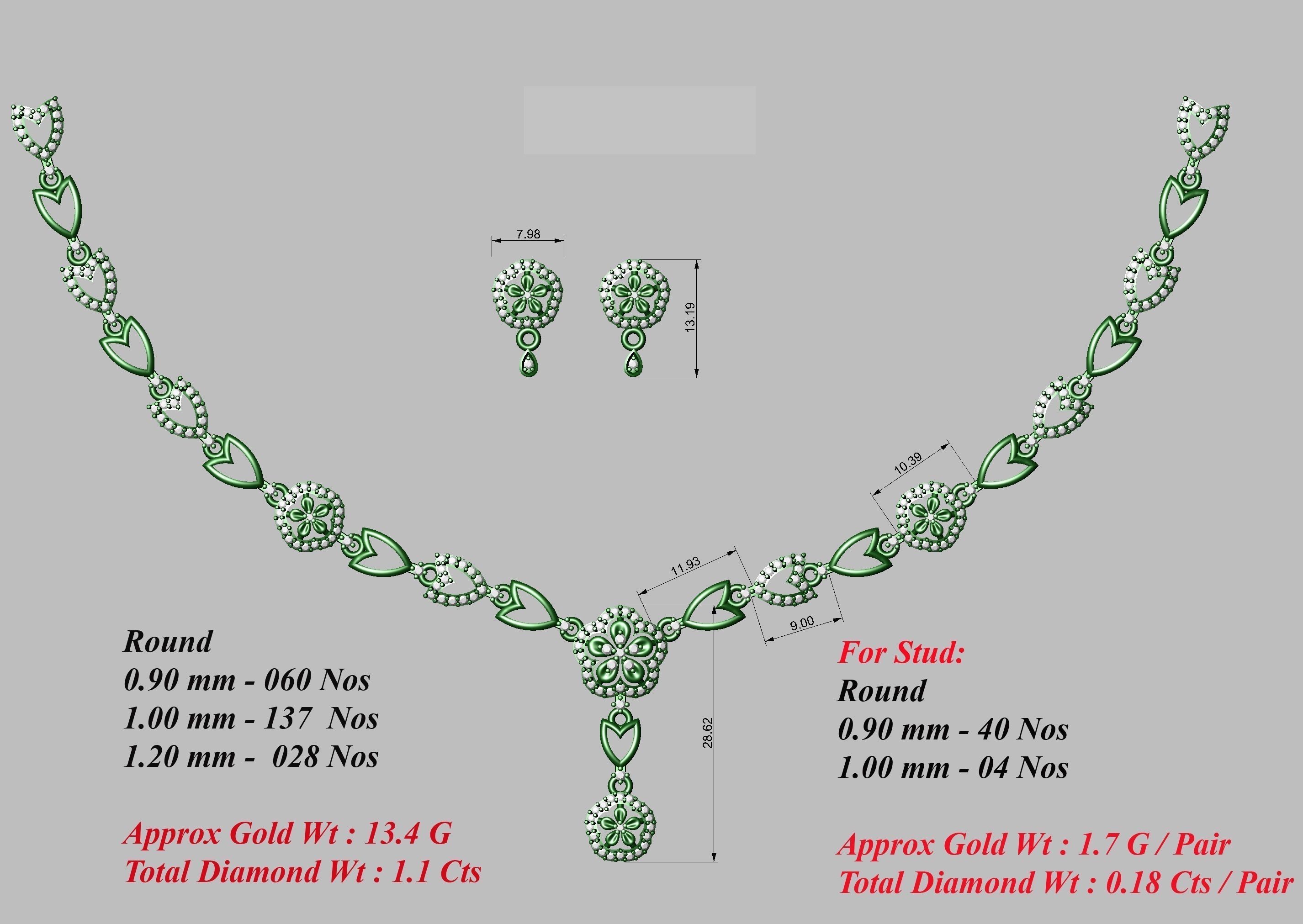 necklace  50  bulk  3dm files ready to print  part 05 3D print model_16