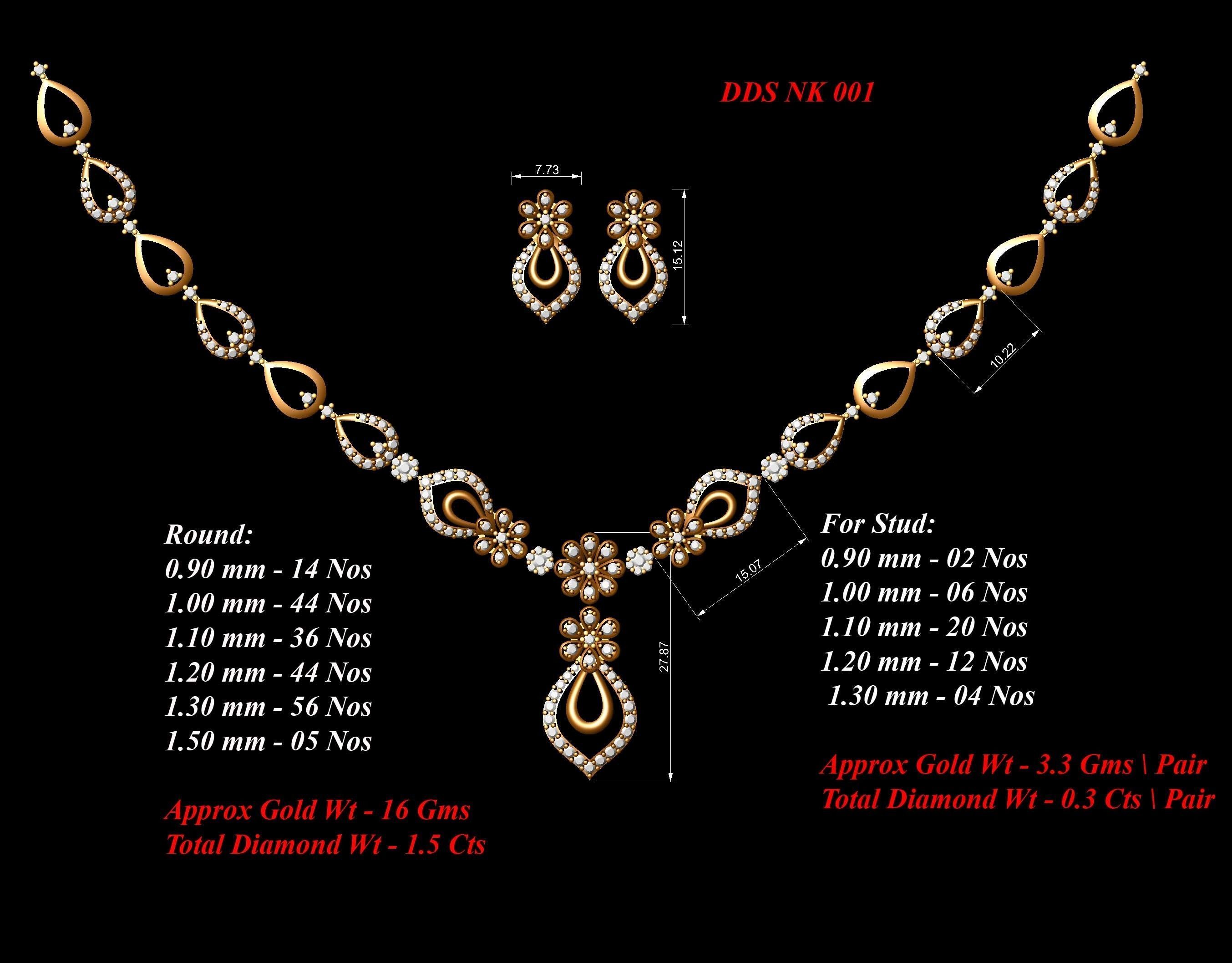 necklace  50  bulk  3dm files ready to print  part 05 3D print model_43