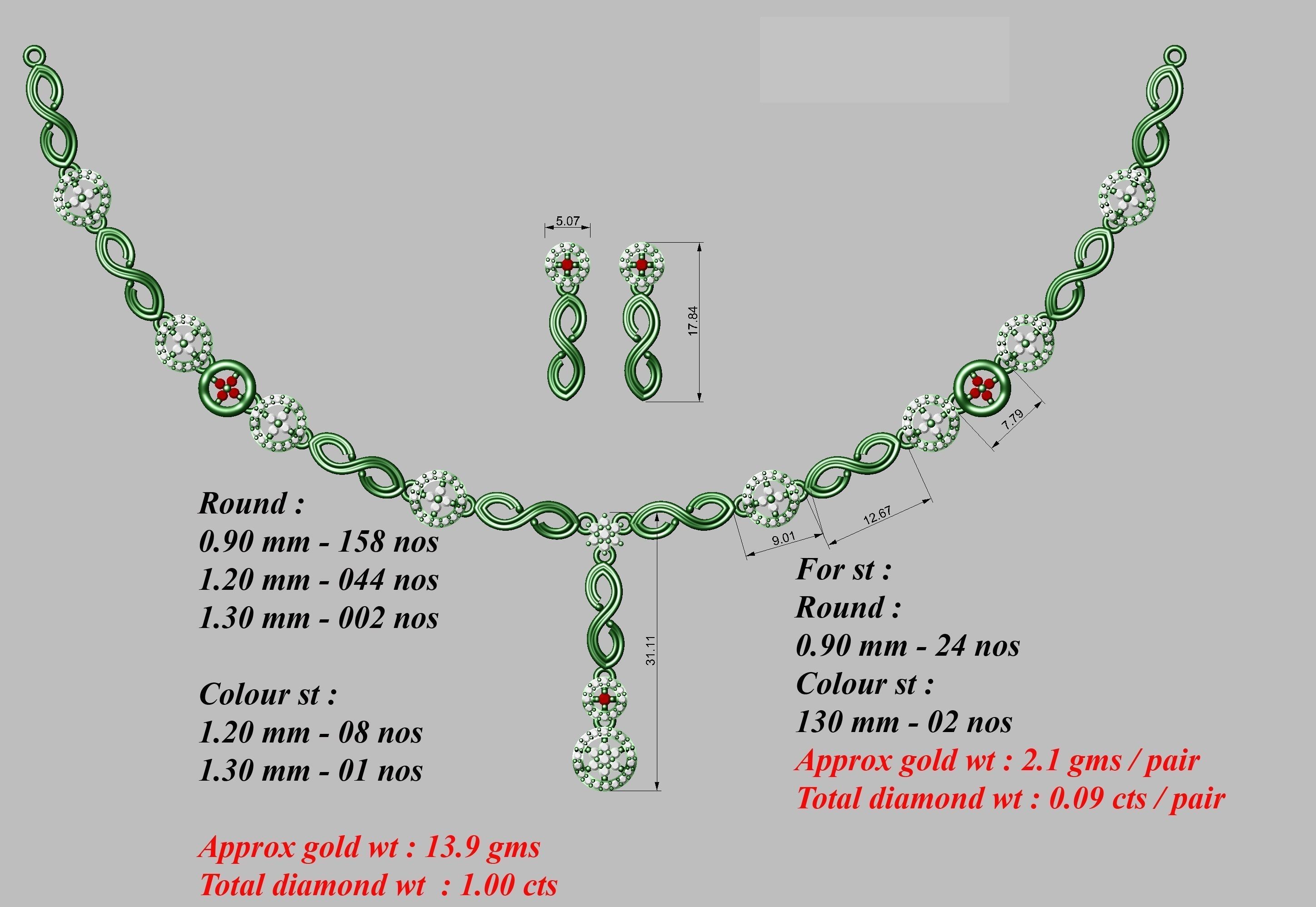 necklace  50  bulk  3dm files ready to print  part 05 3D print model_2
