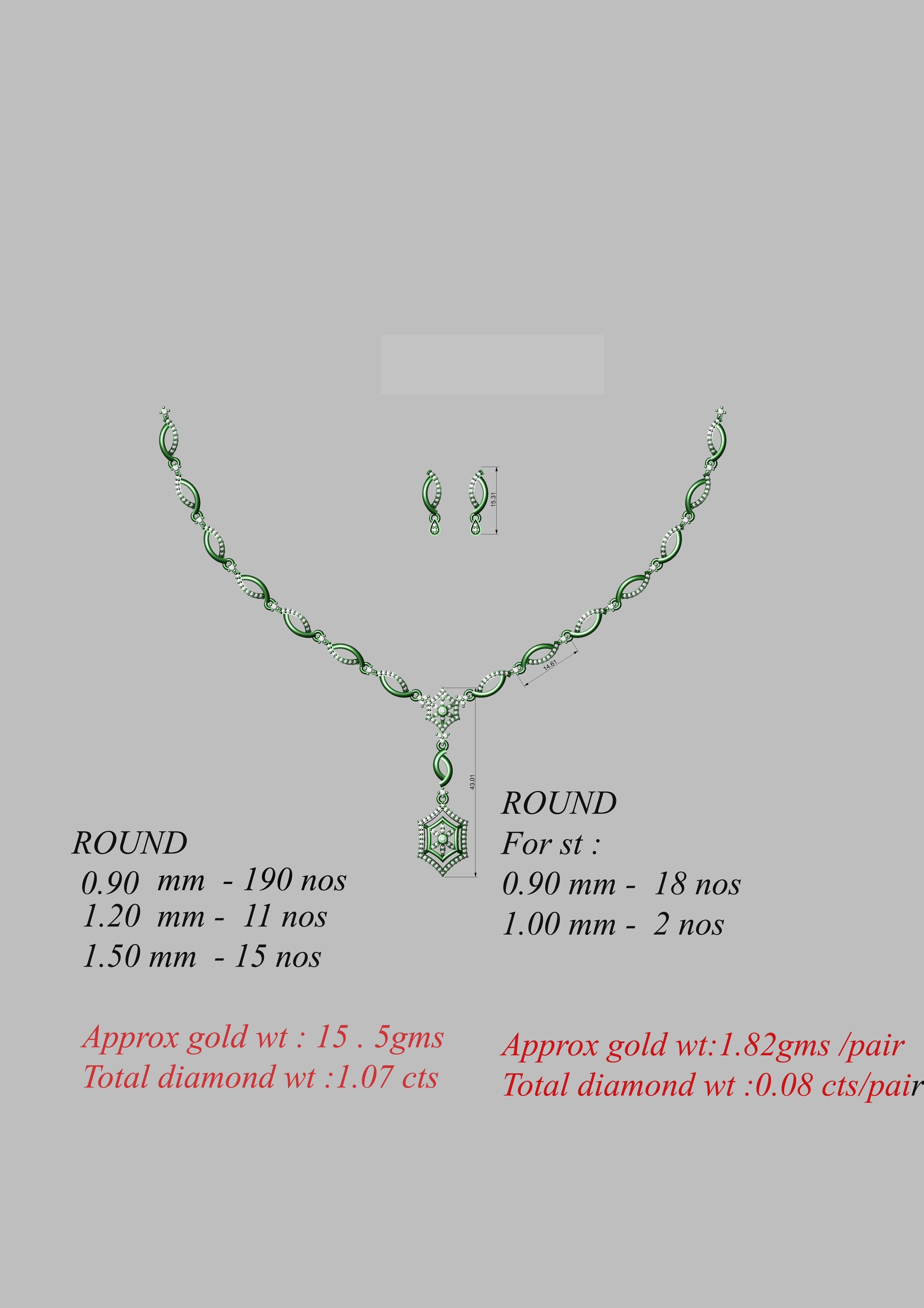 necklace  50  bulk  3dm files ready to print  part 05 3D print model_12