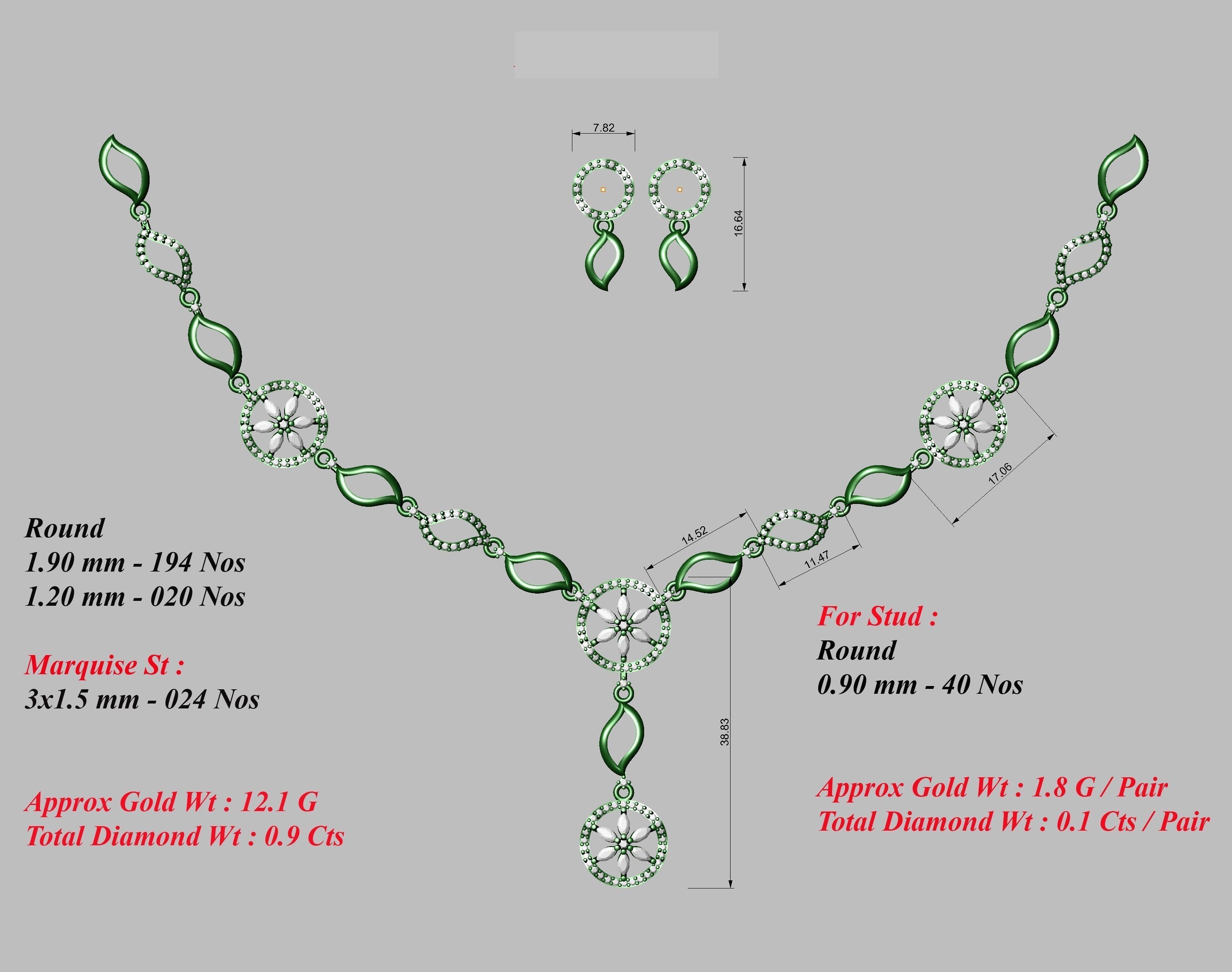 necklace  50  bulk  3dm files ready to print  part 05 3D print model_13