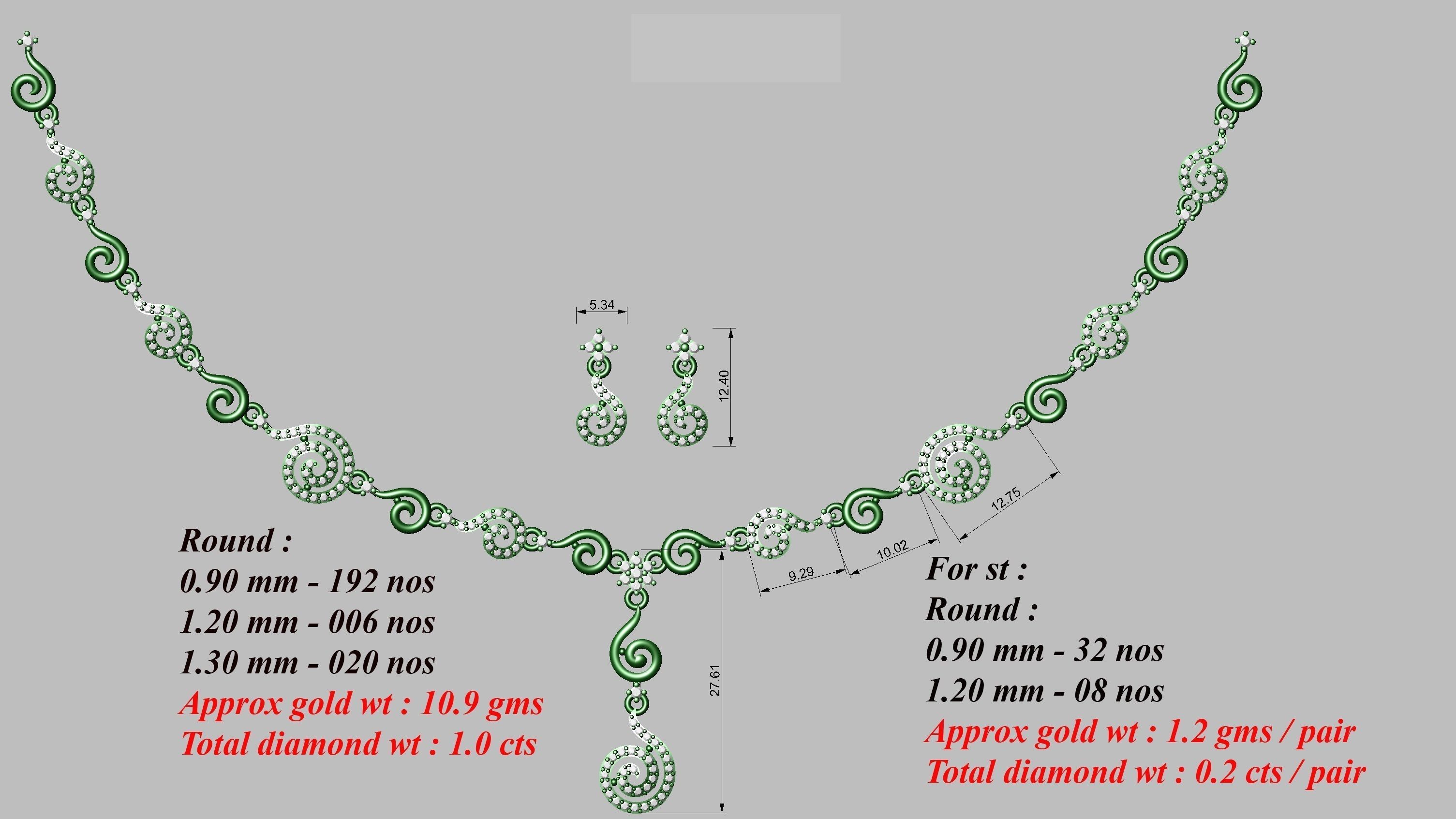 necklace  50  bulk  3dm files ready to print  part 05 3D print model_7