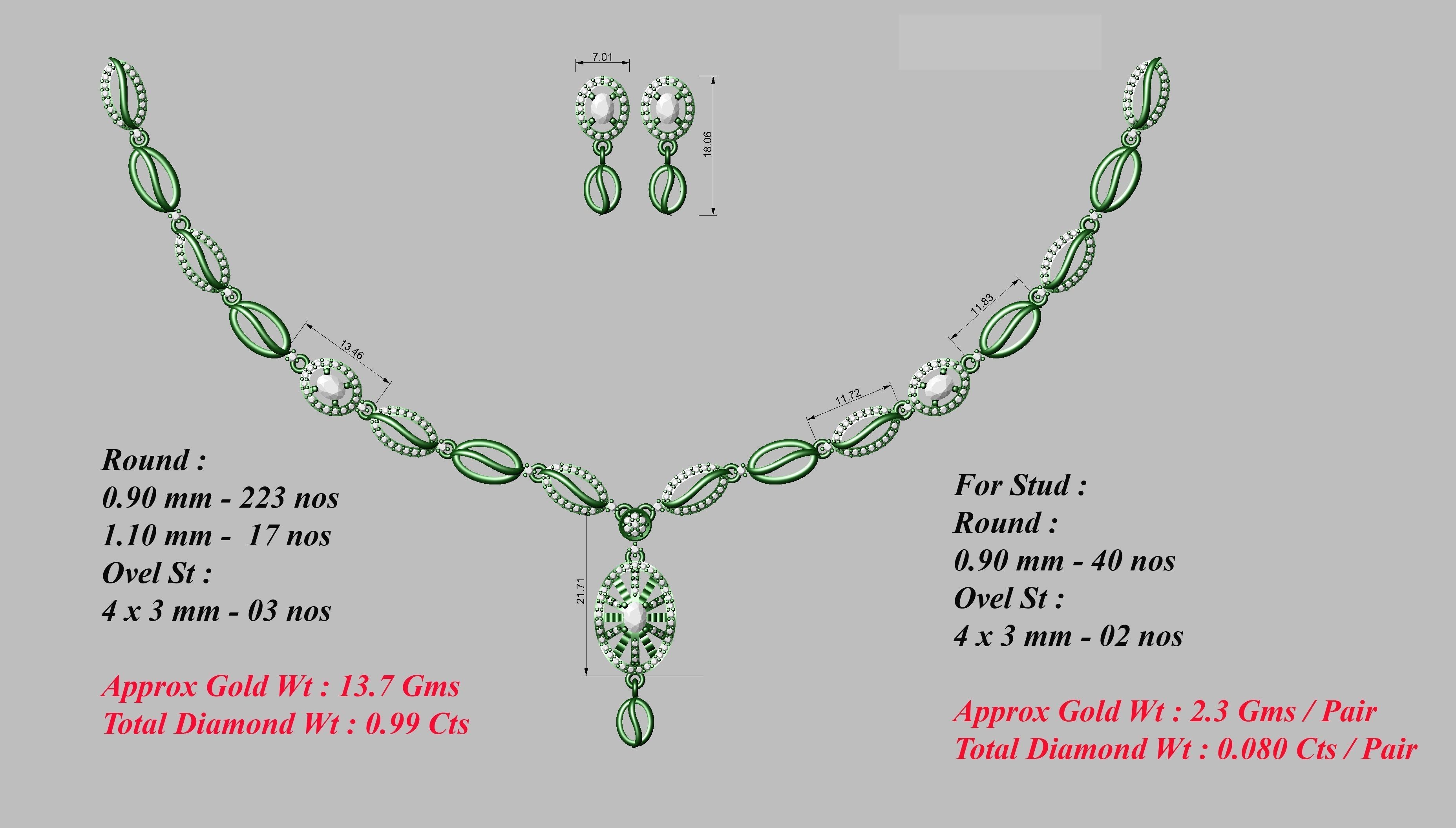 necklace  50  bulk  3dm files ready to print  part 05 3D print model_4