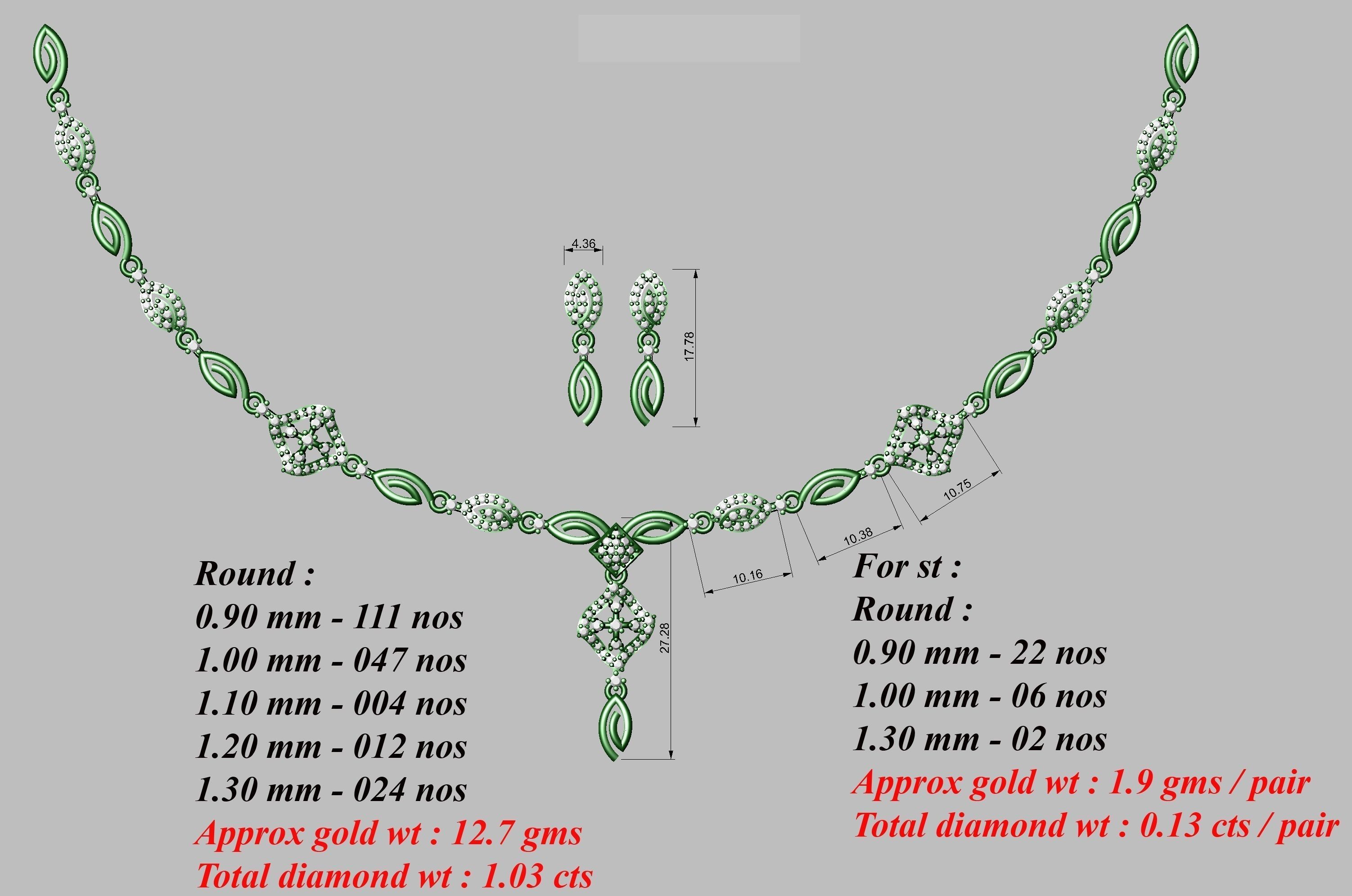 necklace  50  bulk  3dm files ready to print  part 05 3D print model_5
