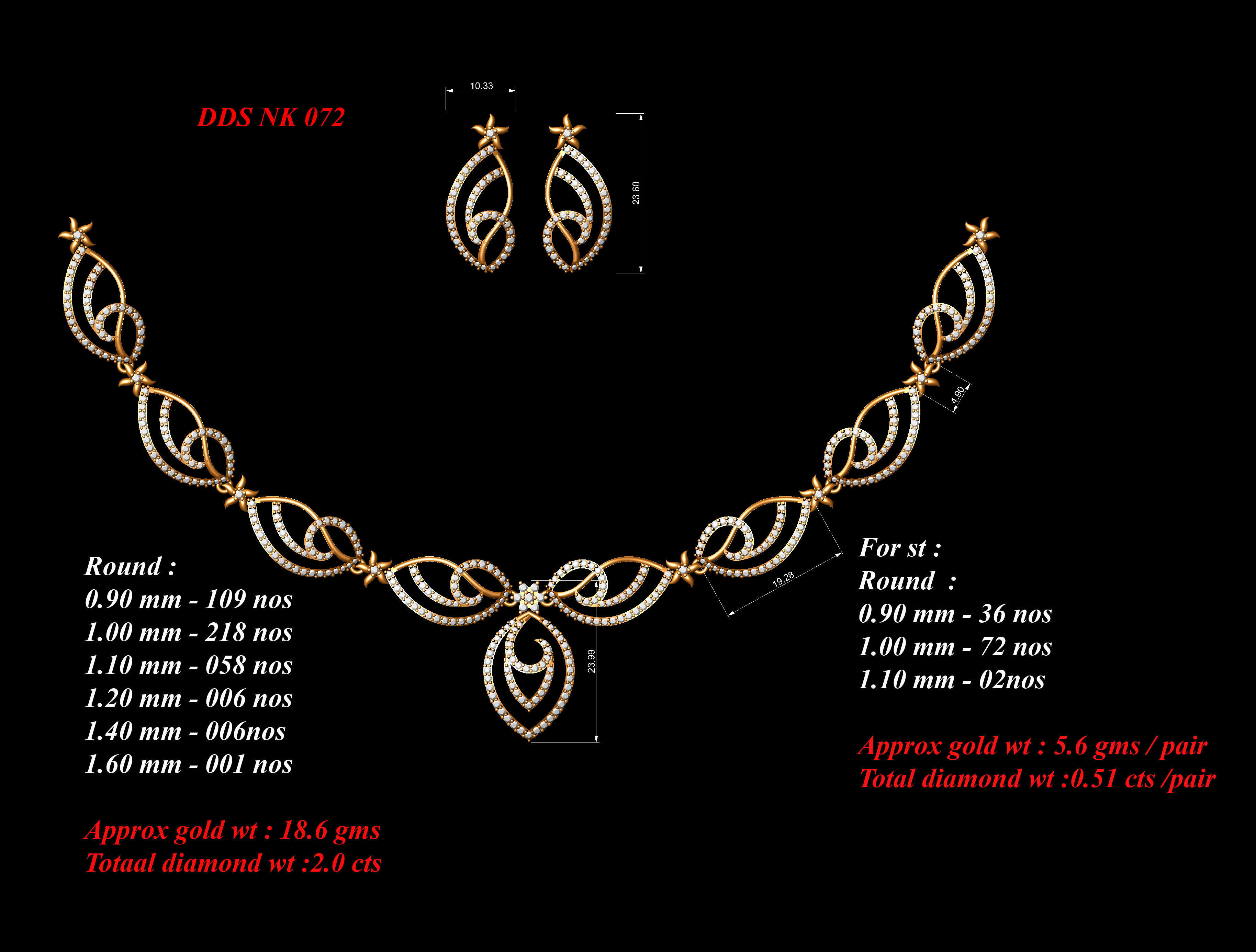 necklace  50  bulk  3dm files ready to print  part 05 3D print model_41