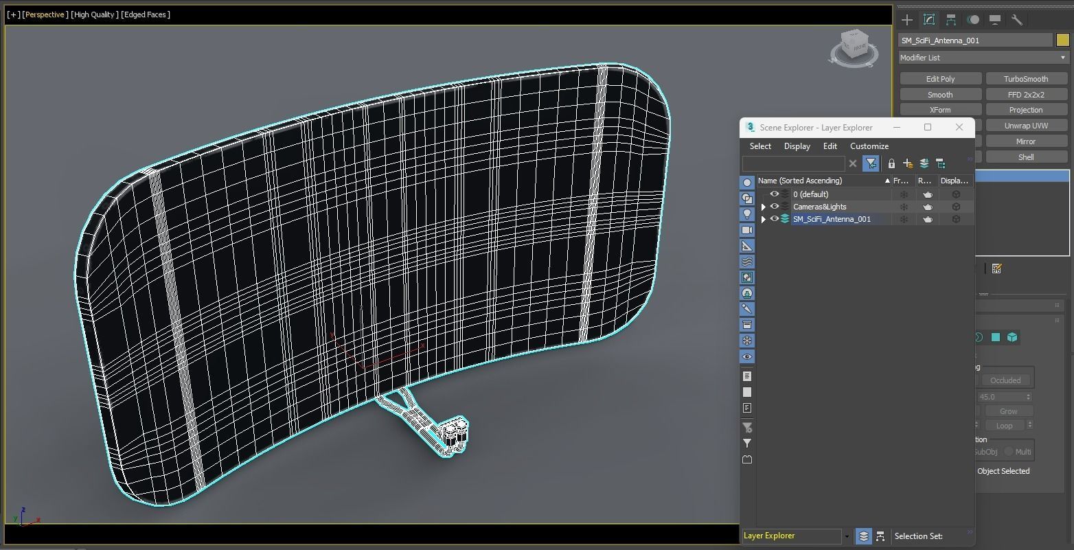 SciFi - Antenna Low-poly 3D model_13
