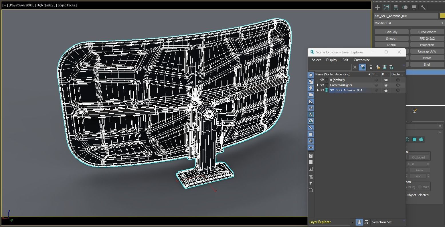 SciFi - Antenna Low-poly 3D model_12