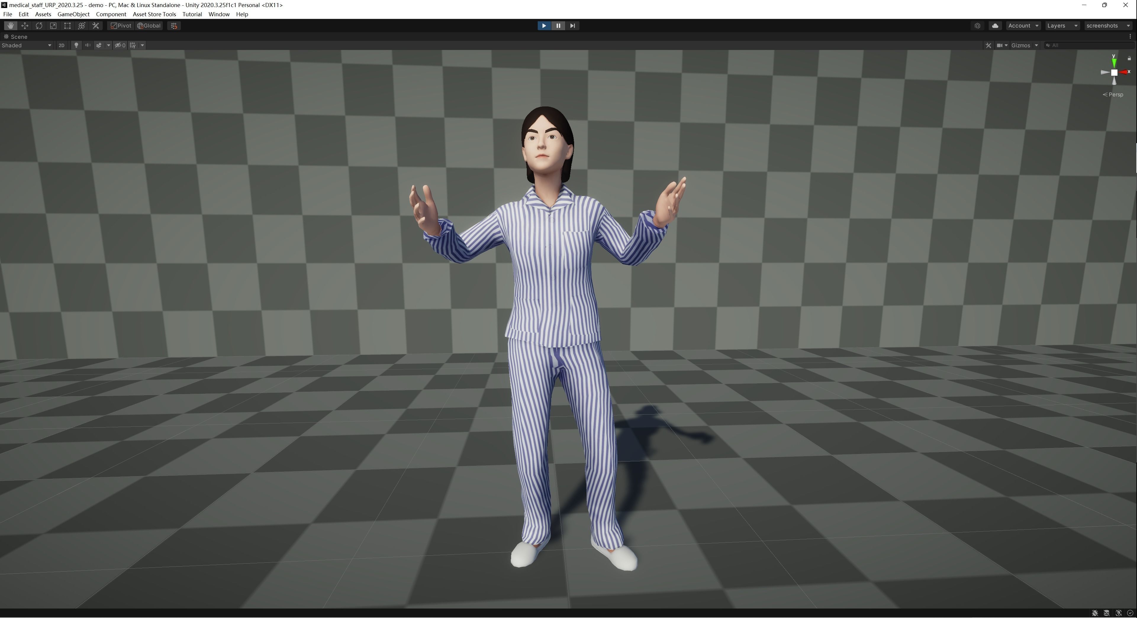 Female Patient Low-poly 3D model_12