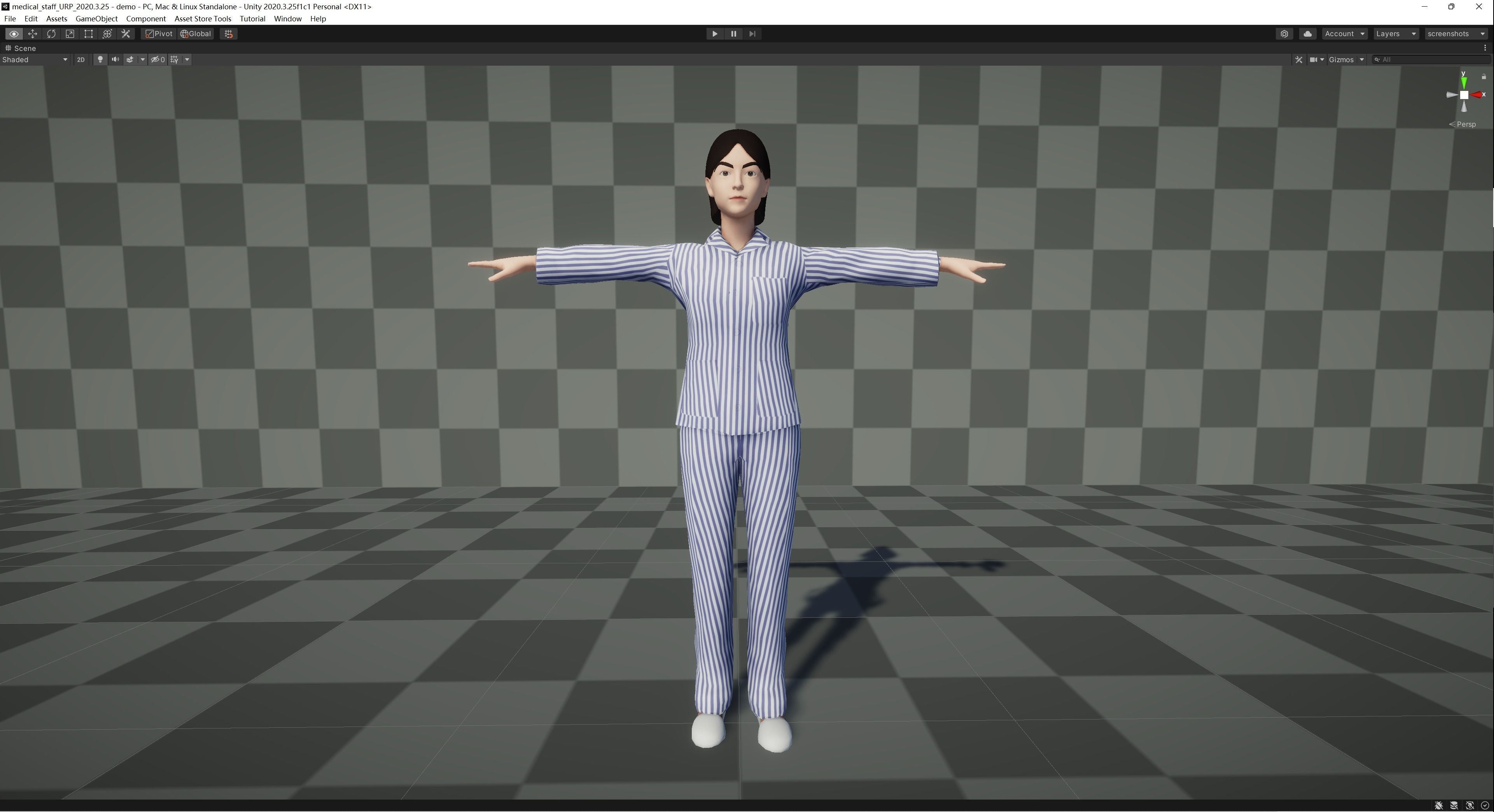Female Patient Low-poly 3D model_2