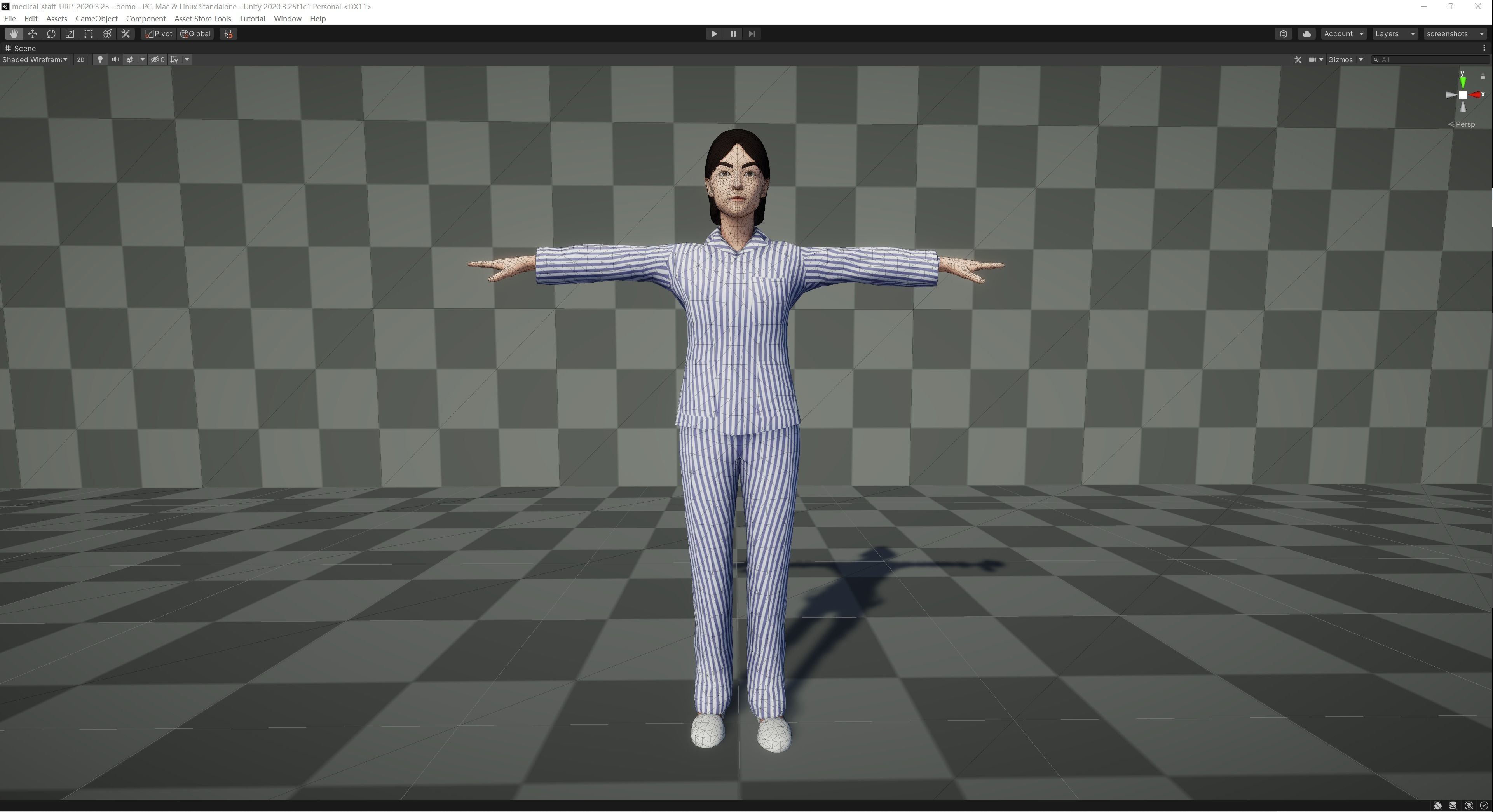Female Patient Low-poly 3D model_4